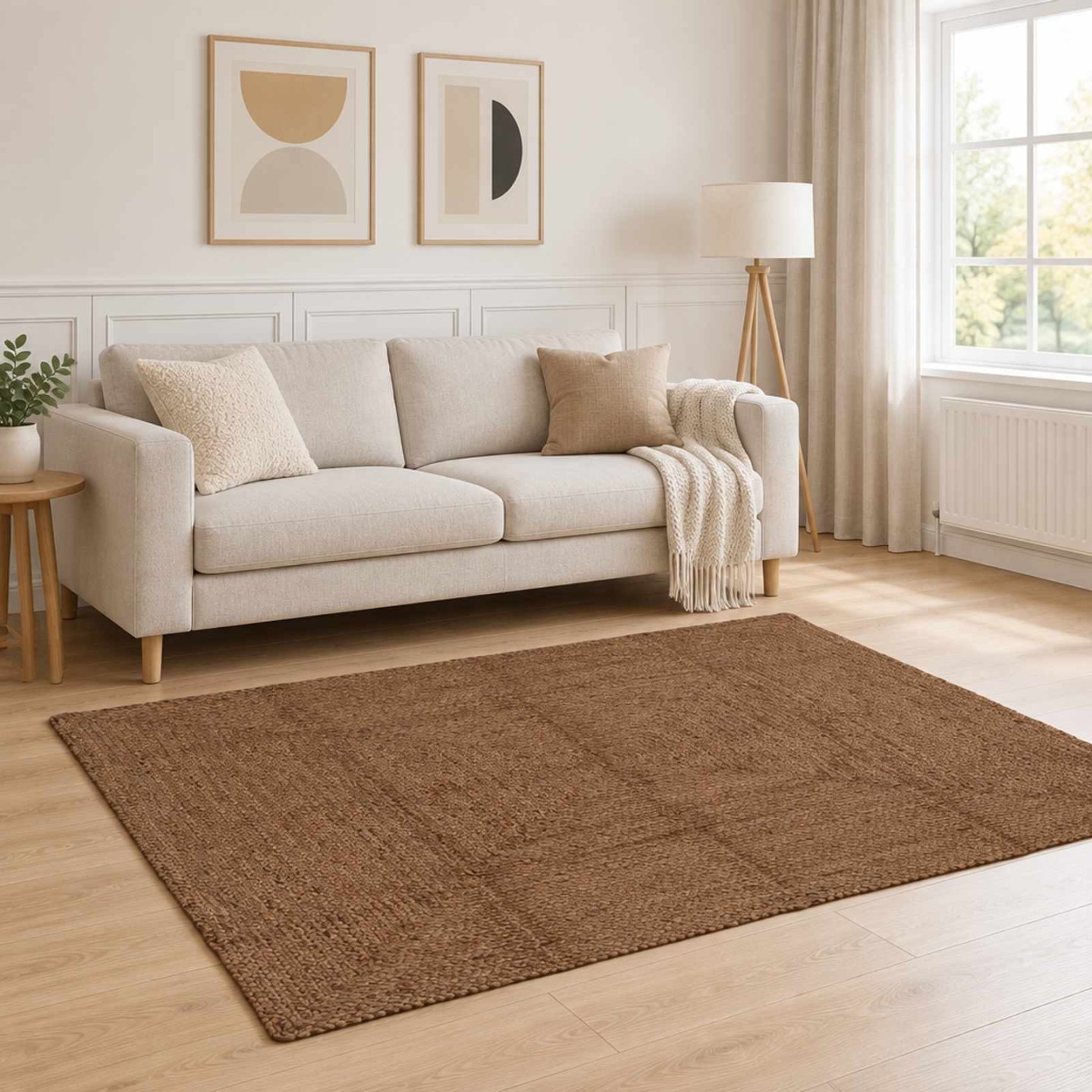 Tapis de zone Gris 140 x 200 cm Jute