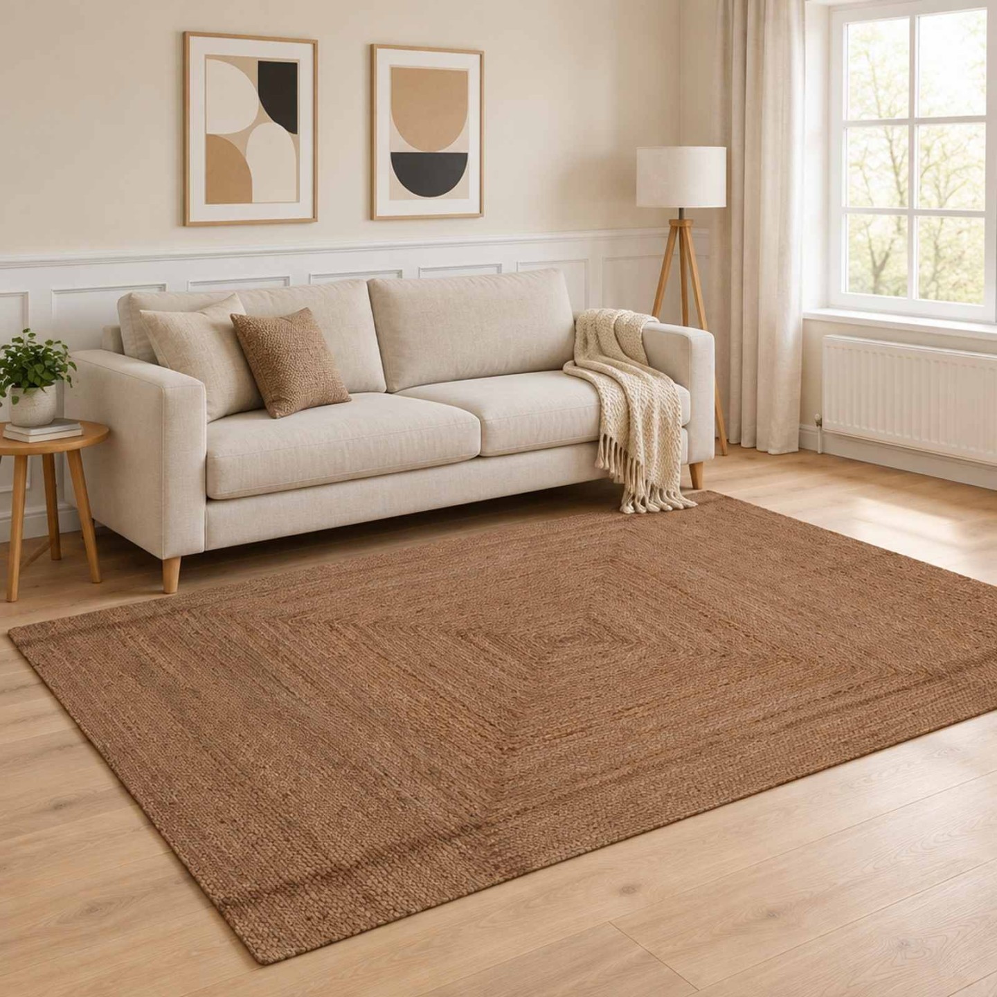 Tapis de zone Gris 200 x 290 cm Jute