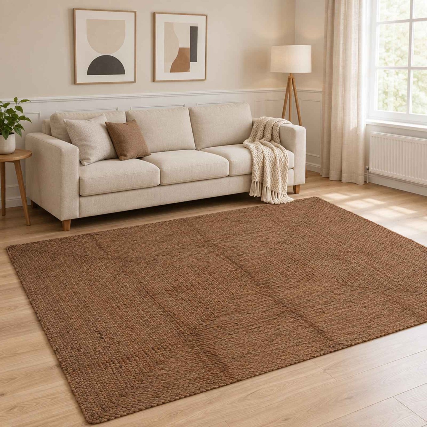 Tapis de zone Gris 240 x 340 cm Jute