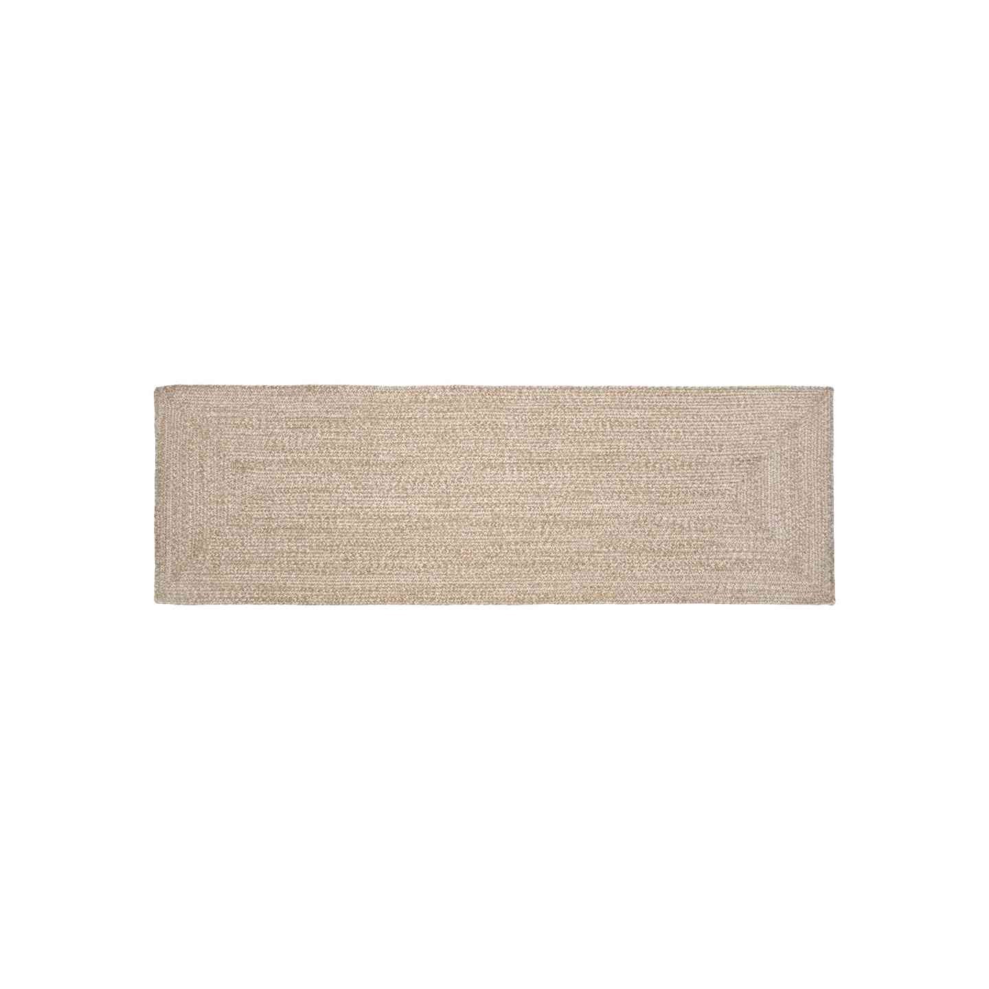 Tapis de zone Naturel et Blanc 80 x 200 cm Jute