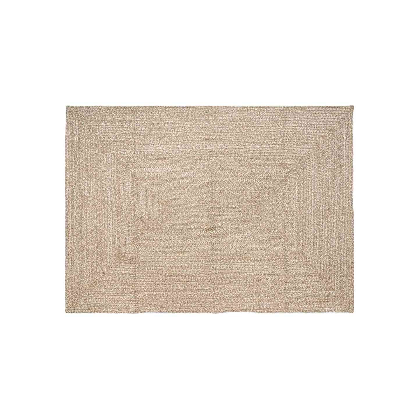 Tapis de zone Naturel et Blanc 240 x 340 cm Jute