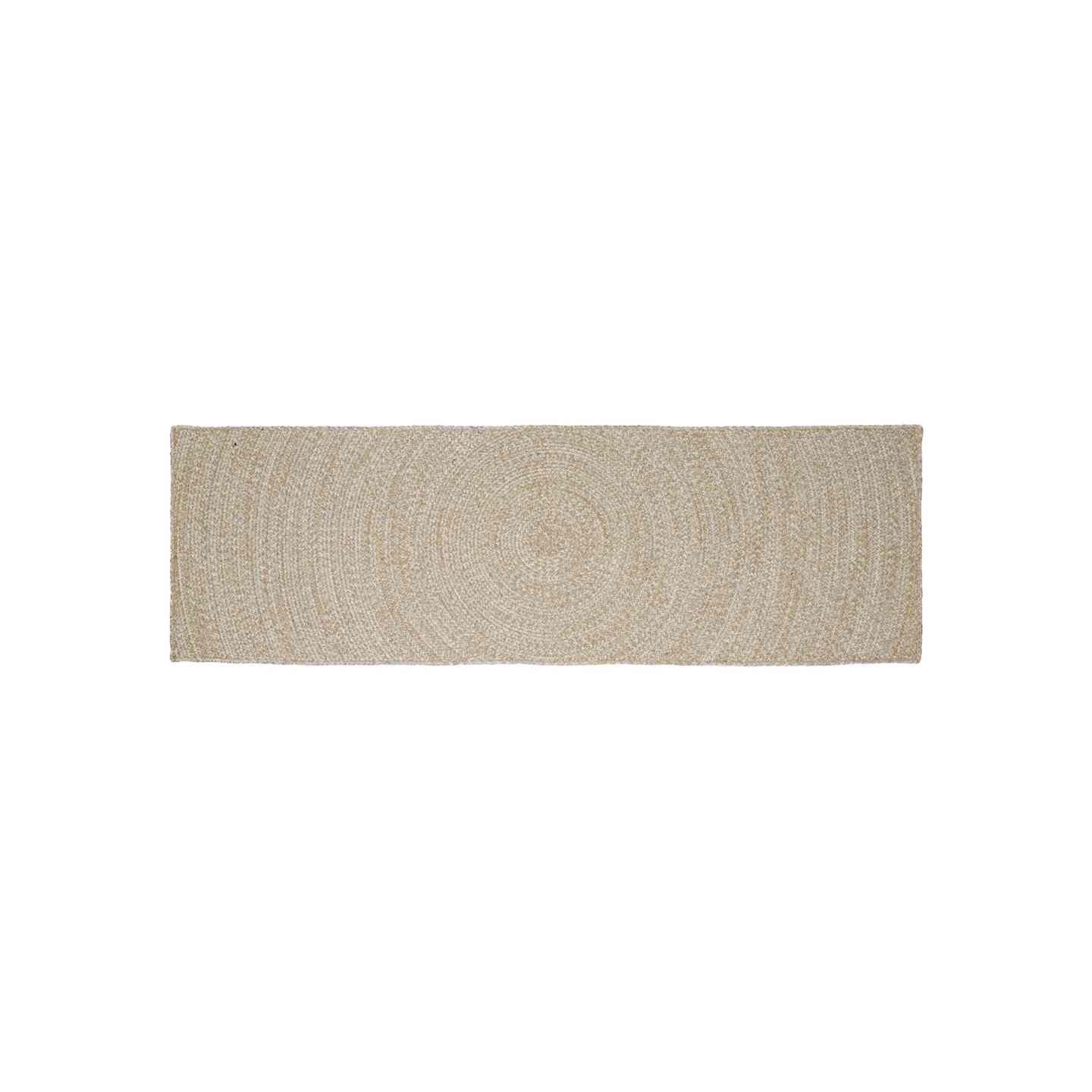 Tapis de zone Naturel et Blanc 80 x 200 cm Jute