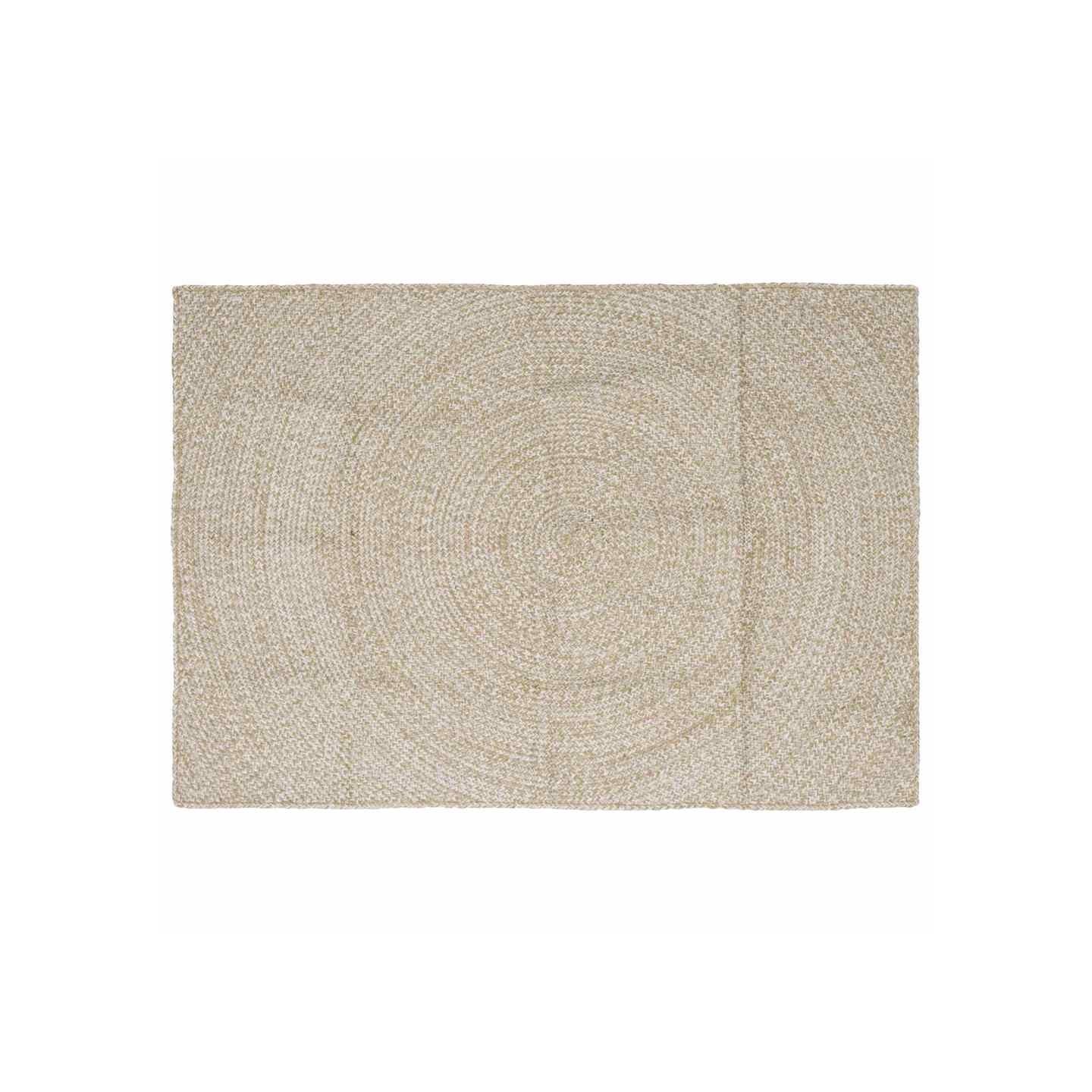 Tapis de zone Naturel et Blanc 140 x 200 cm Jute
