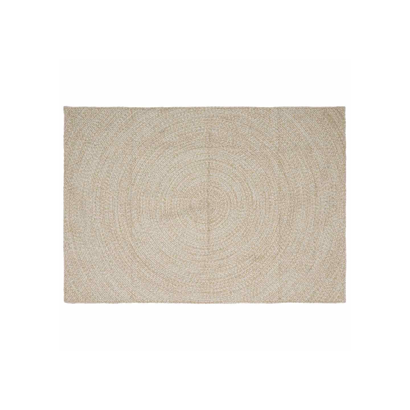 Tapis de zone Naturel et Blanc 160 x 230 cm Jute