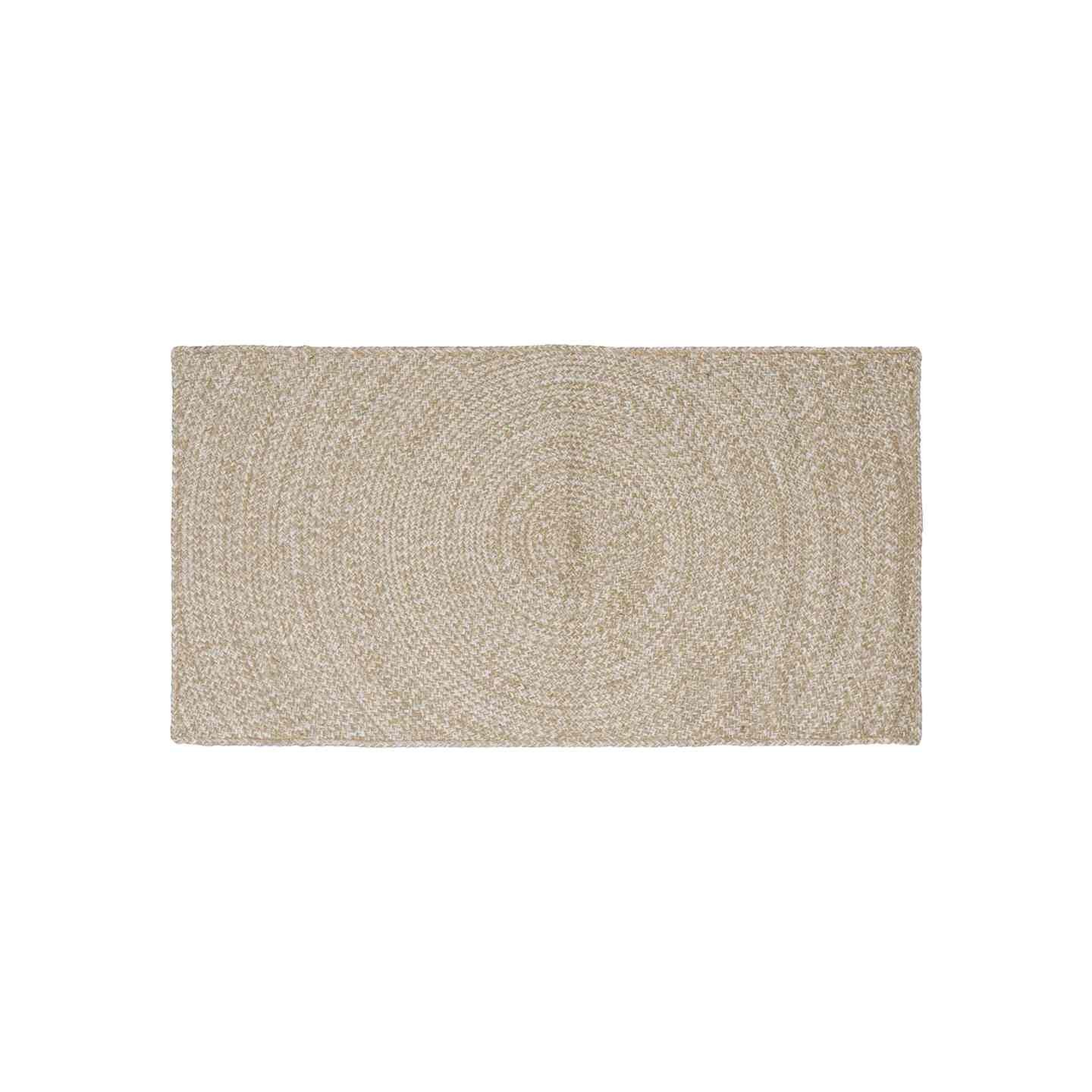 Tapis de zone Naturel et Blanc 100 x 200 cm Jute
