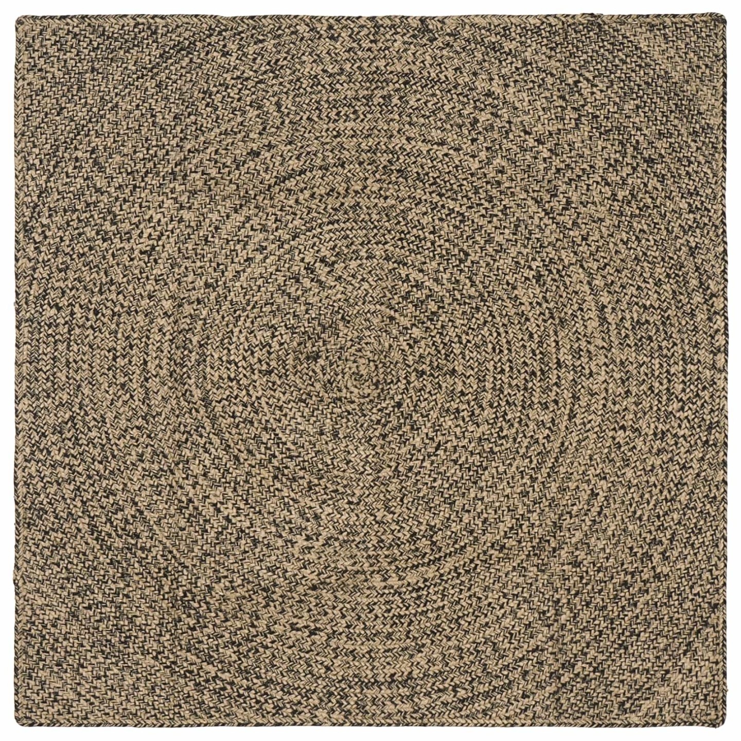 Tapis de zone Naturel et noir 160 x 160 cm Jute