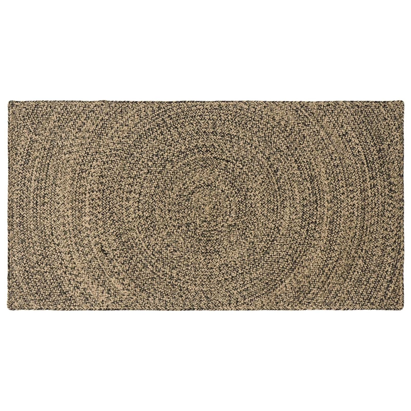 Tapis de zone Naturel et noir 80 x 150 cm Jute