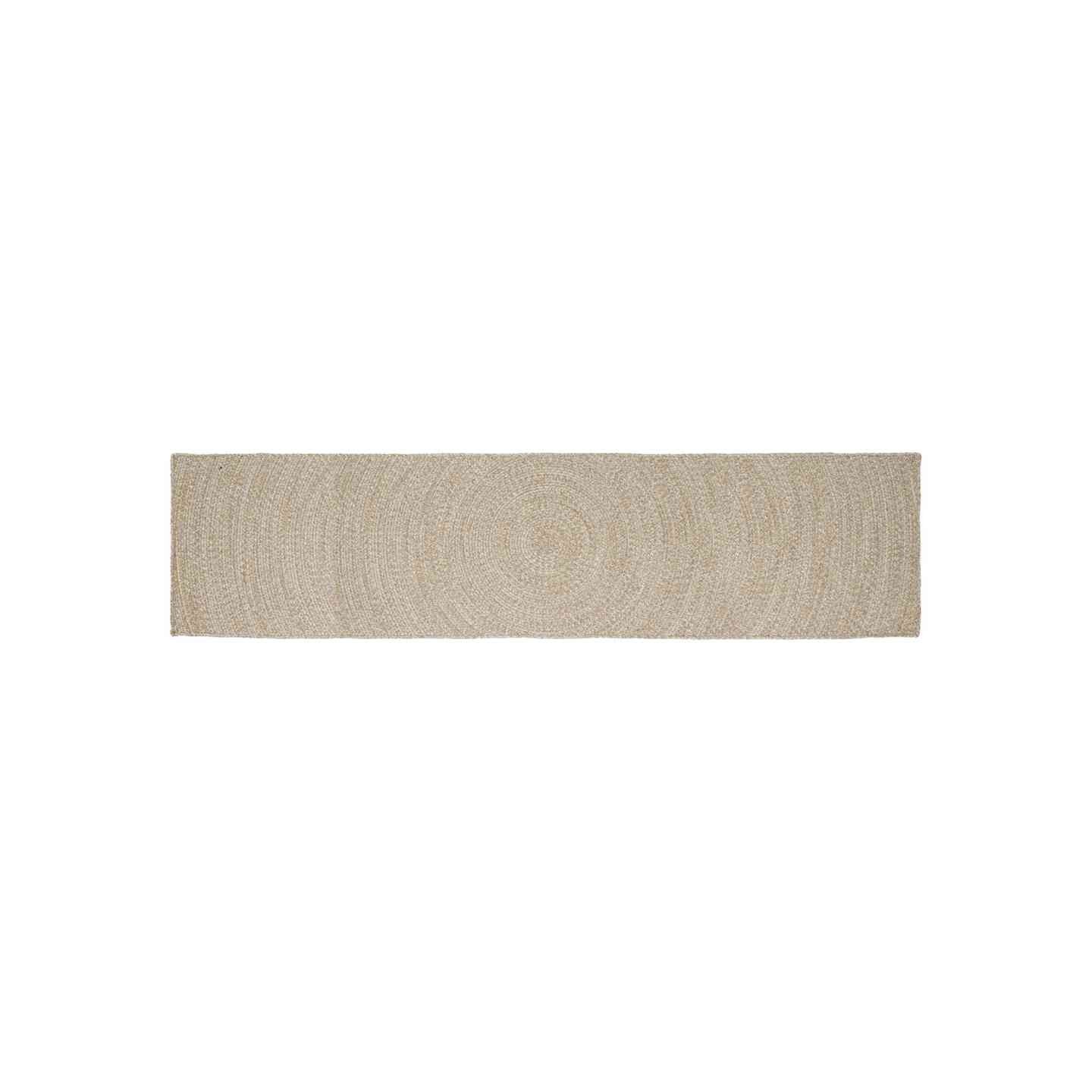 Tapis de zone Naturel et Blanc 60 x 400 cm Jute