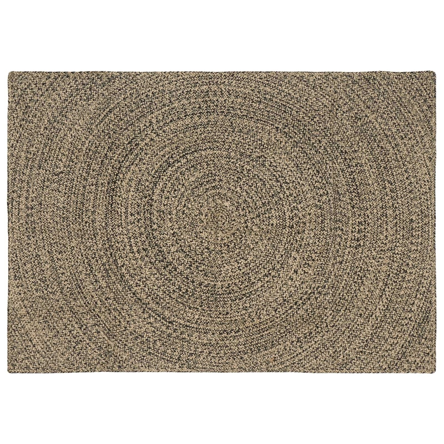 Tapis de zone Naturel et noir 140 x 200 cm Jute