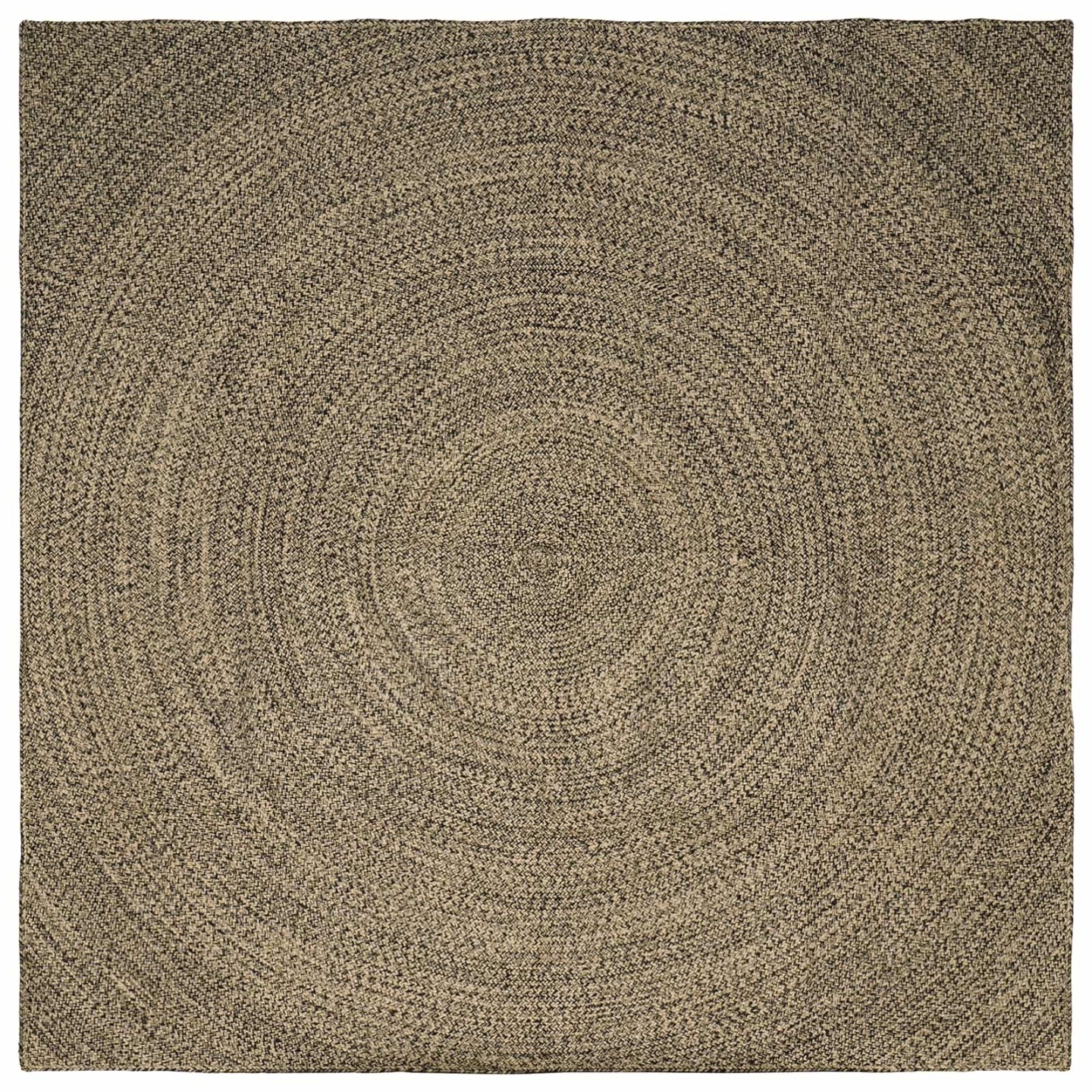 Tapis de zone Naturel et noir 240 x 240 cm Jute