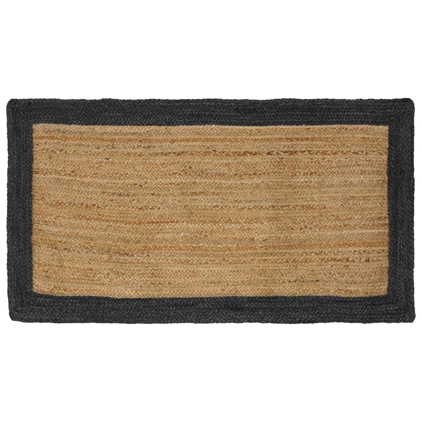 Tapis de zone Gris foncé et naturel 80 x 150 cm Jute