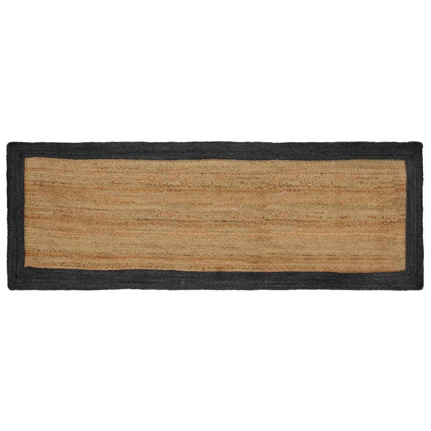 Tapis de zone Gris foncé et naturel 80 x 200 cm Jute