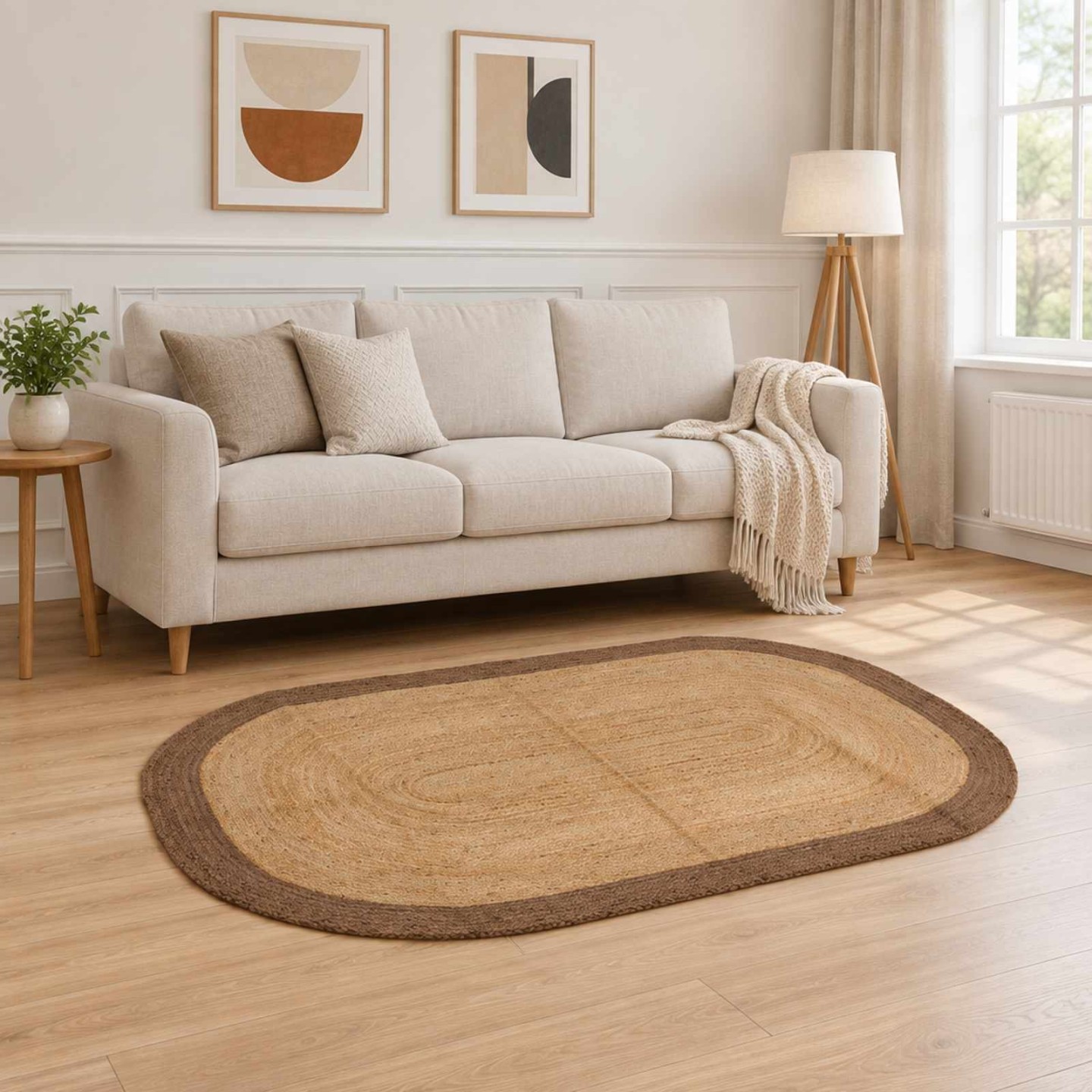 Tapis de zone Gris 100 x 152 cm Jute