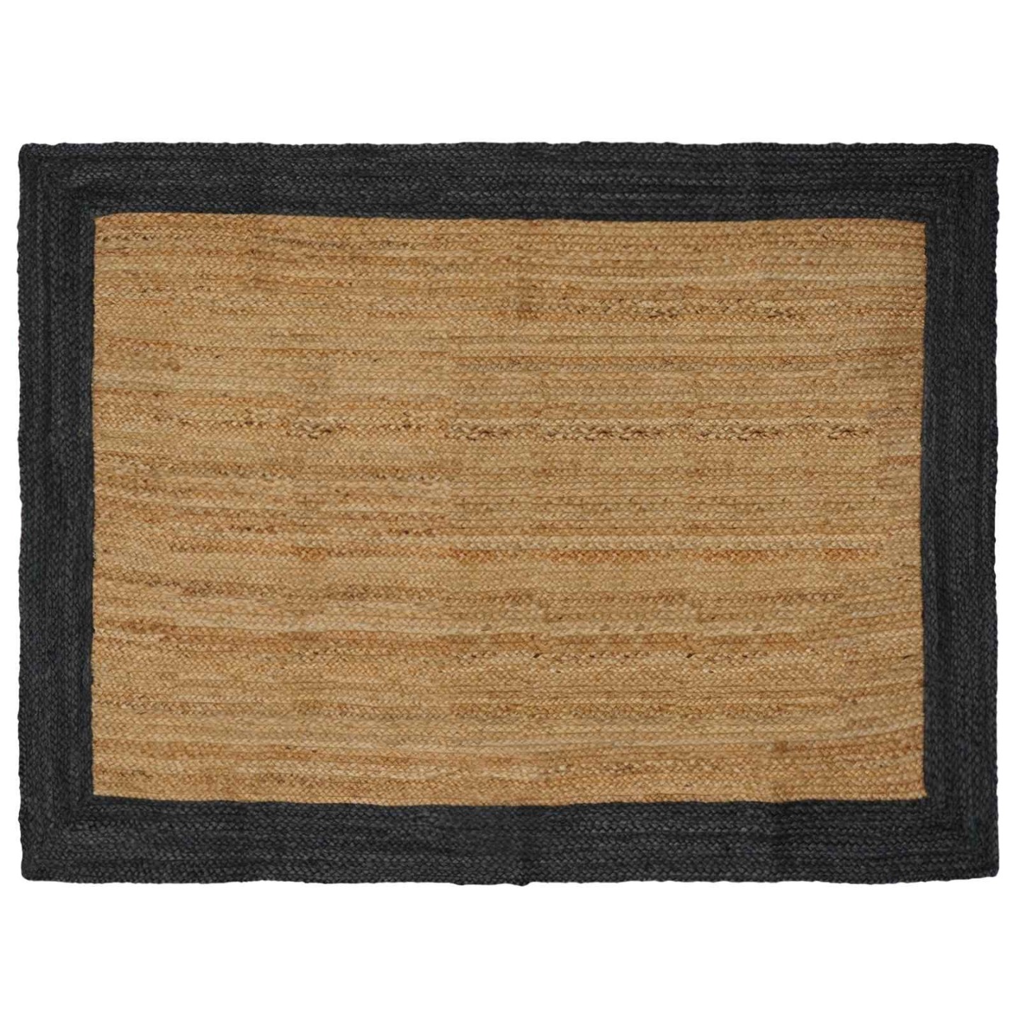 Tapis de zone Gris foncé et naturel 120 x 170 cm Jute