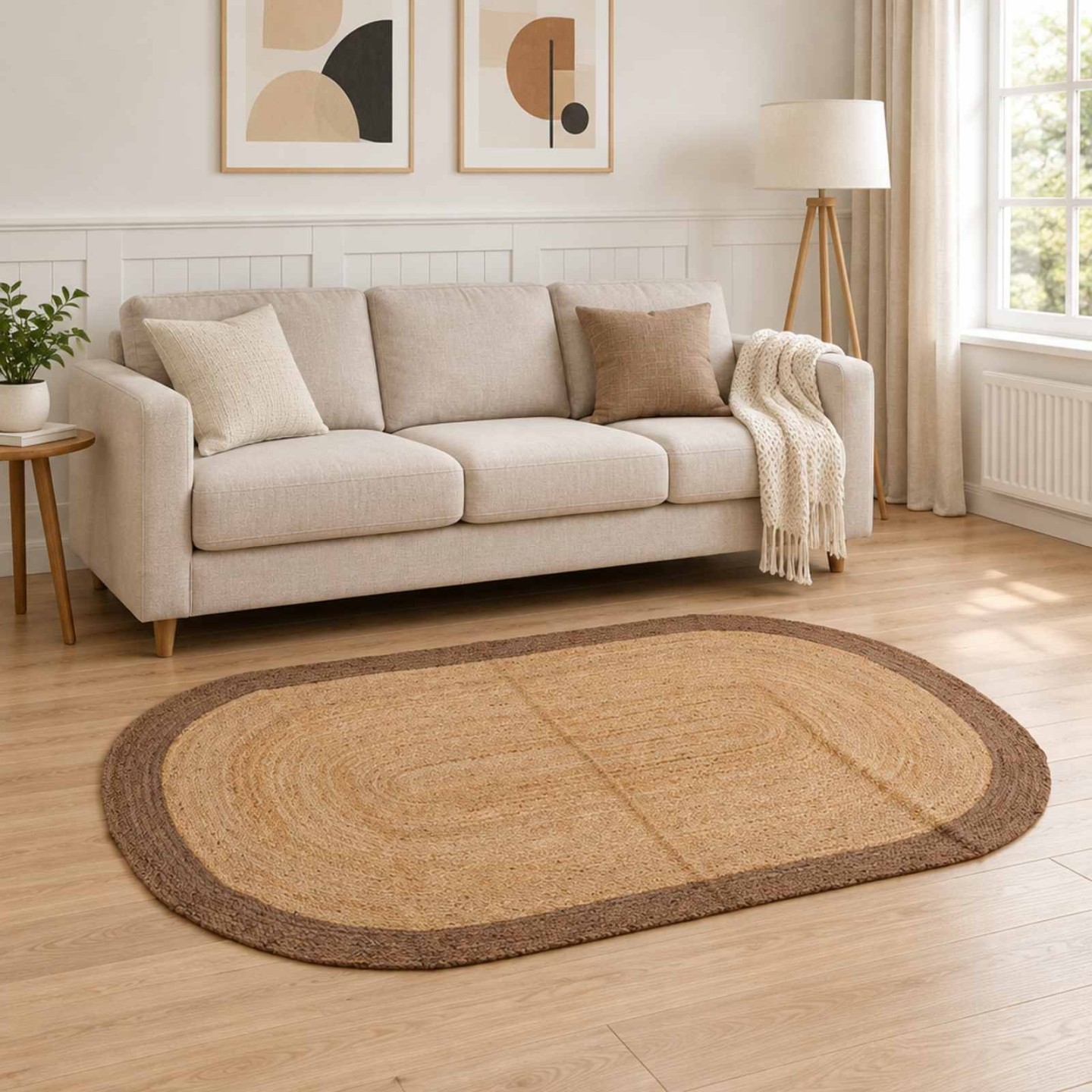 Tapis de zone Gris 122 x 183 cm Jute