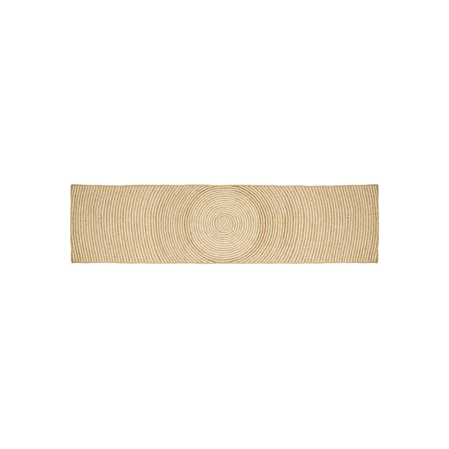 Tapis de zone Naturel et Blanc 60 x 400 cm Jute