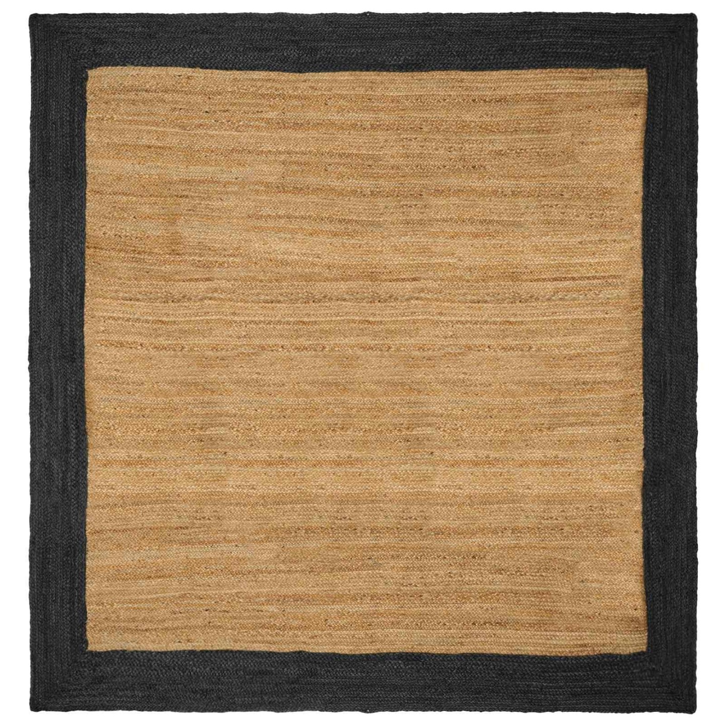 Tapis de zone Gris foncé et naturel 240 x 240 cm Jute
