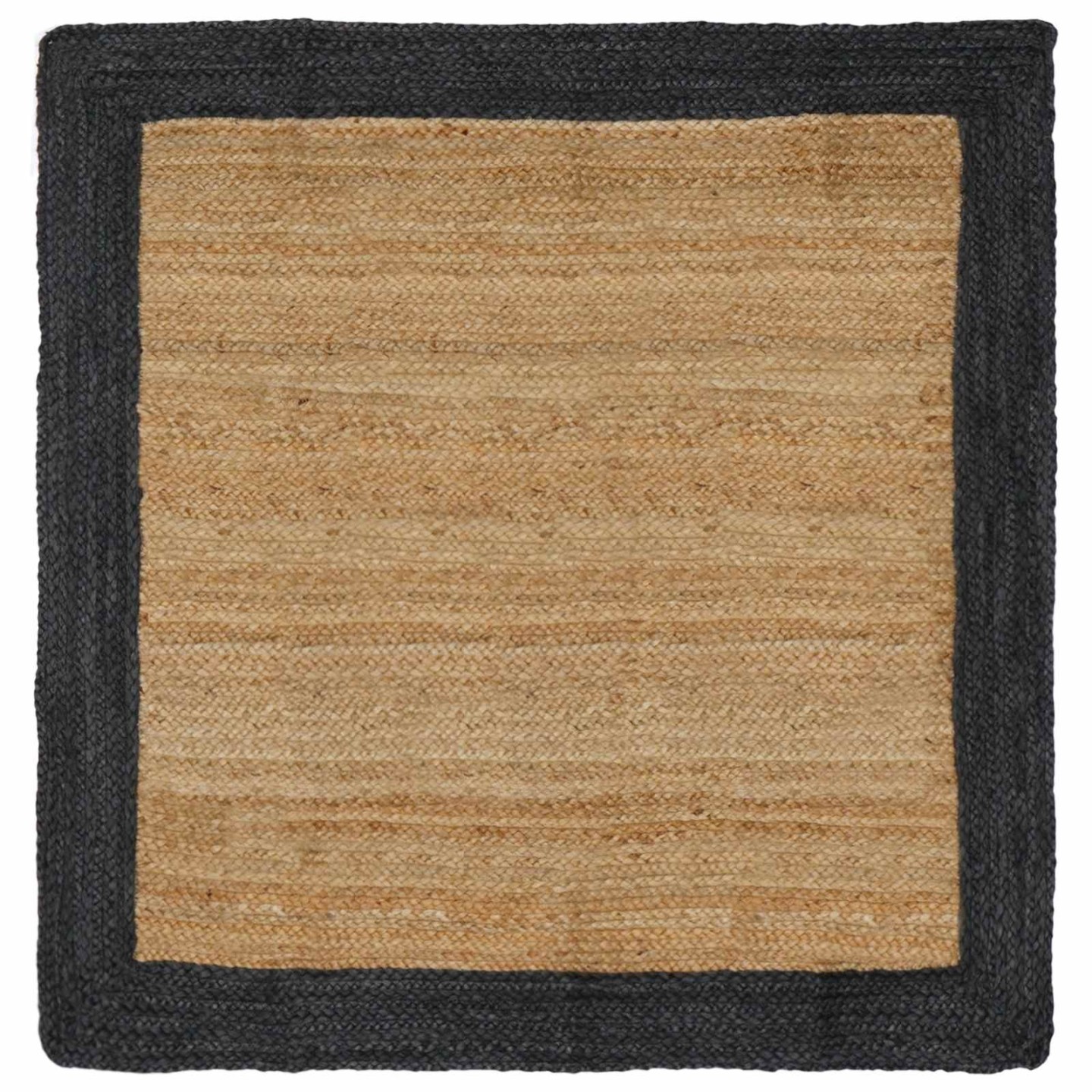 Tapis de zone Gris foncé et naturel 160 x 160 cm Jute