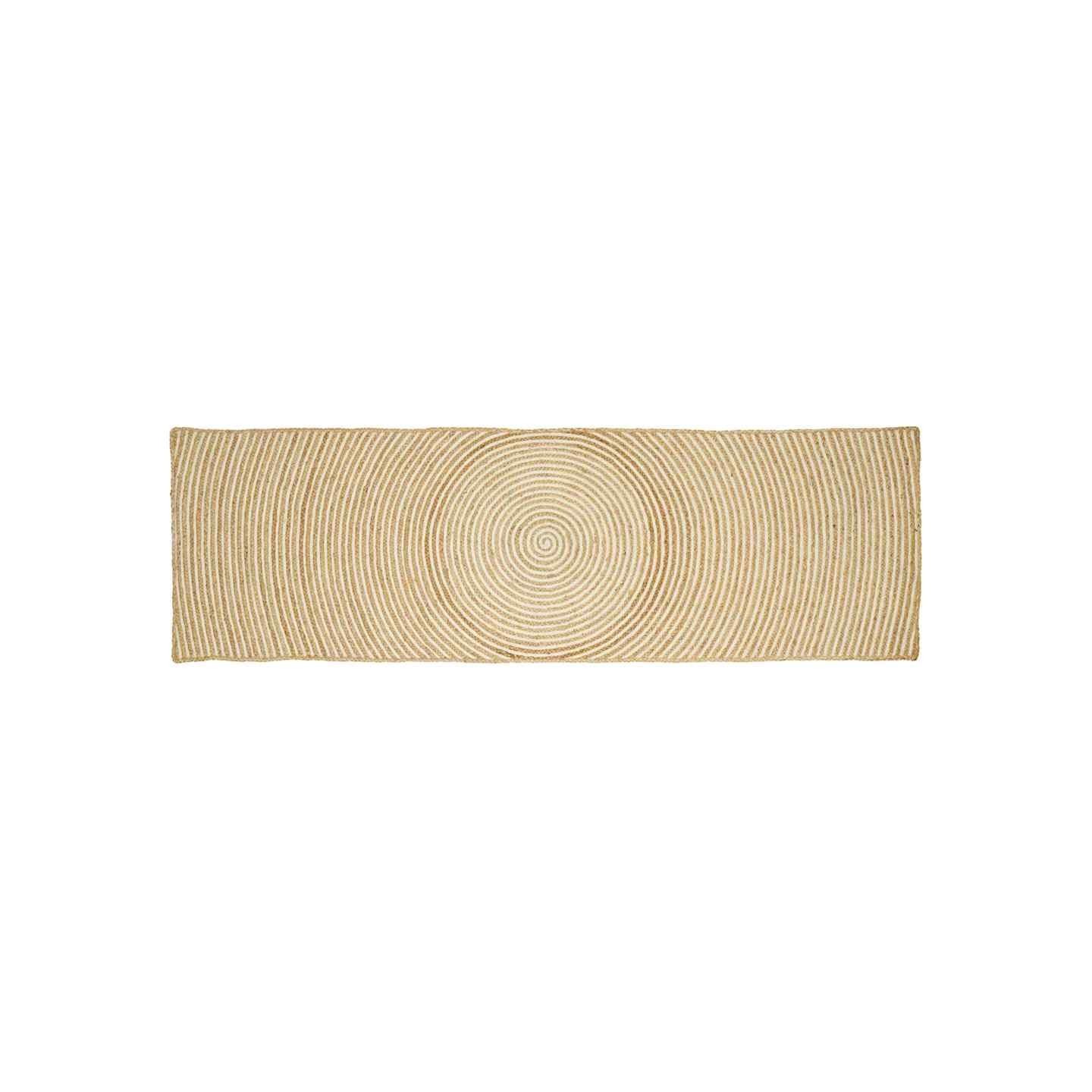 Tapis de zone Naturel et Blanc 80 x 200 cm Jute
