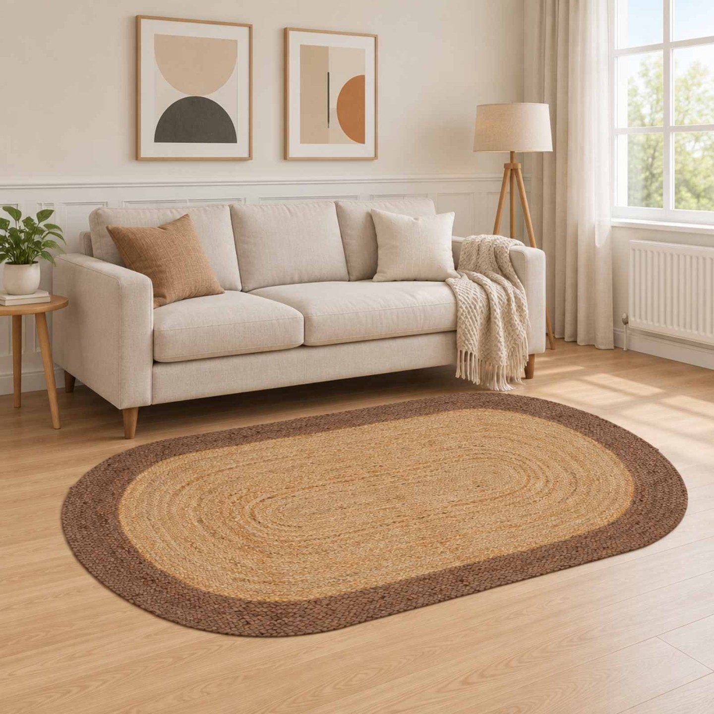 Tapis de zone Gris 205 x 305 cm Jute
