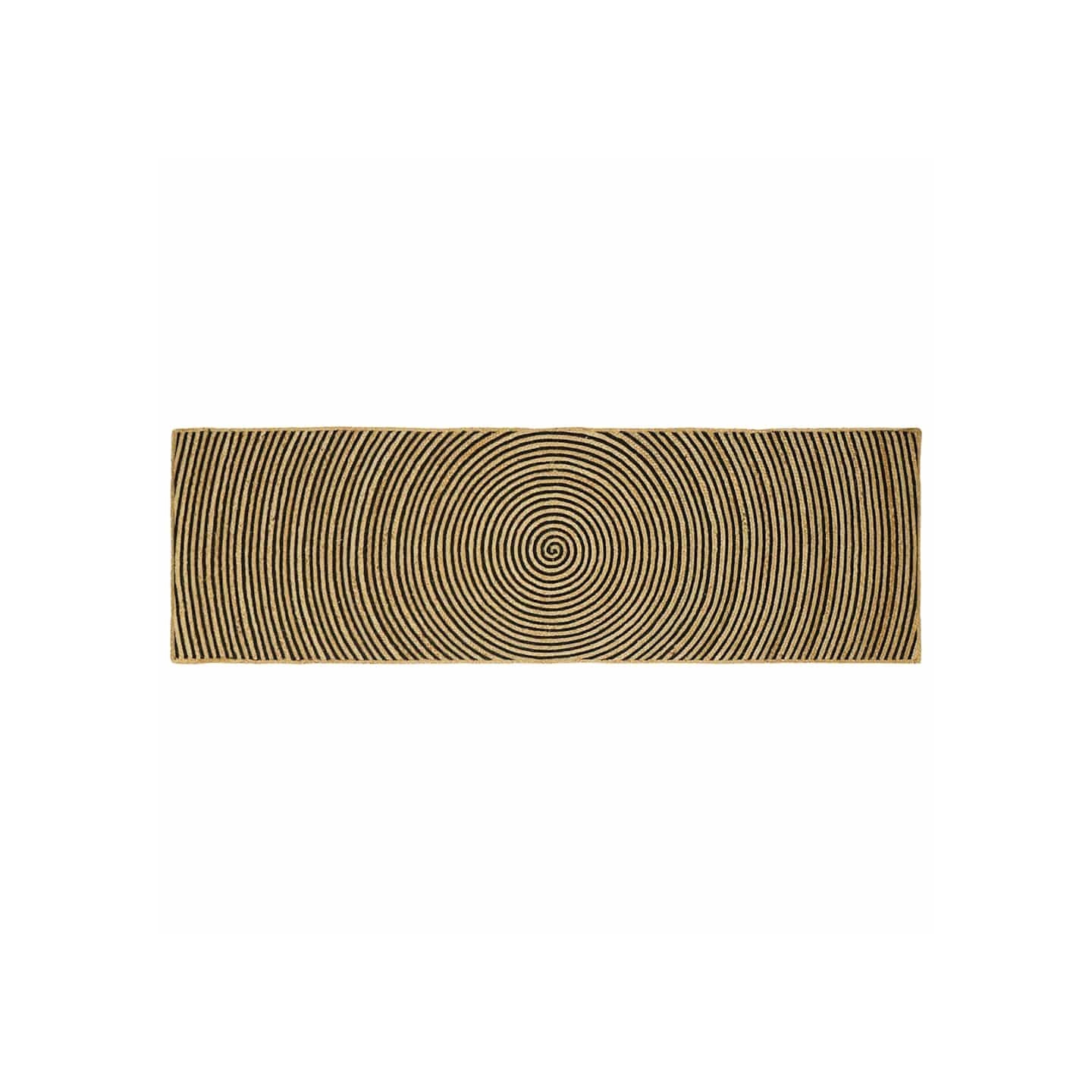 Tapis de zone Naturel et noir 80 x 250 cm Jute