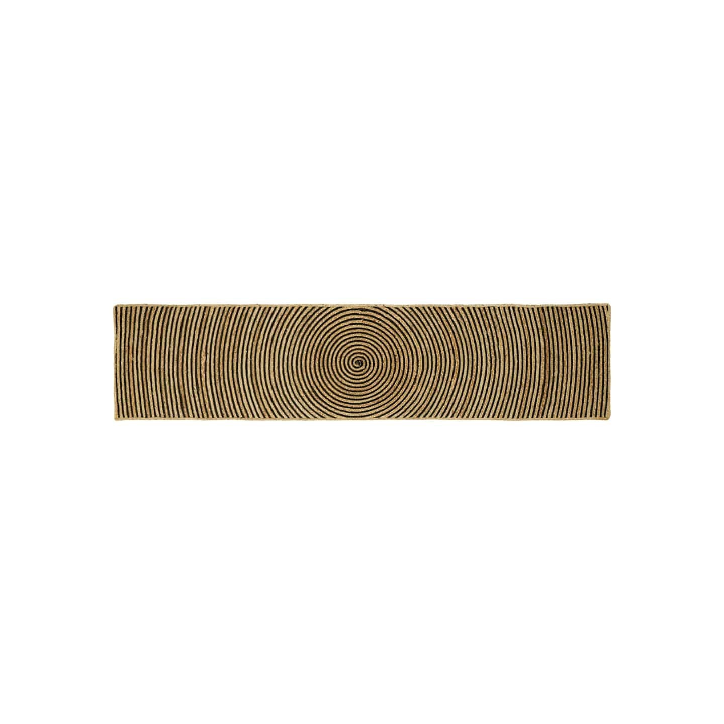 Tapis de zone Naturel et noir 60 x 250 cm Jute