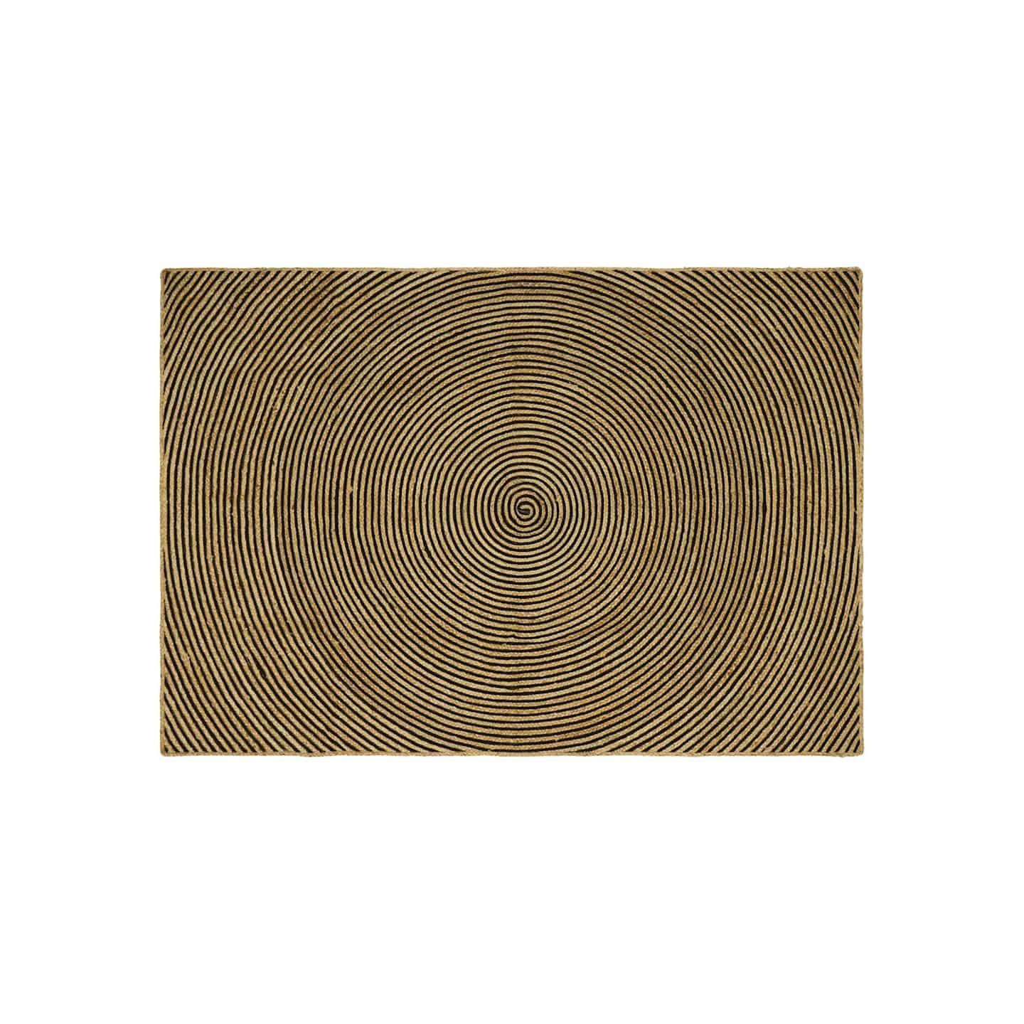 Tapis de zone Naturel et noir 240 x 340 cm Jute