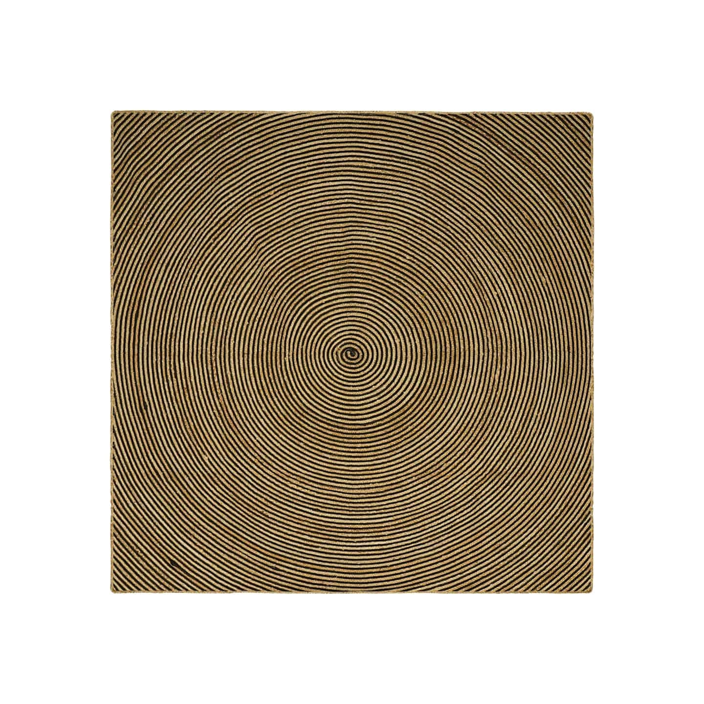 Tapis de zone Naturel et noir 200 x 200 cm Jute
