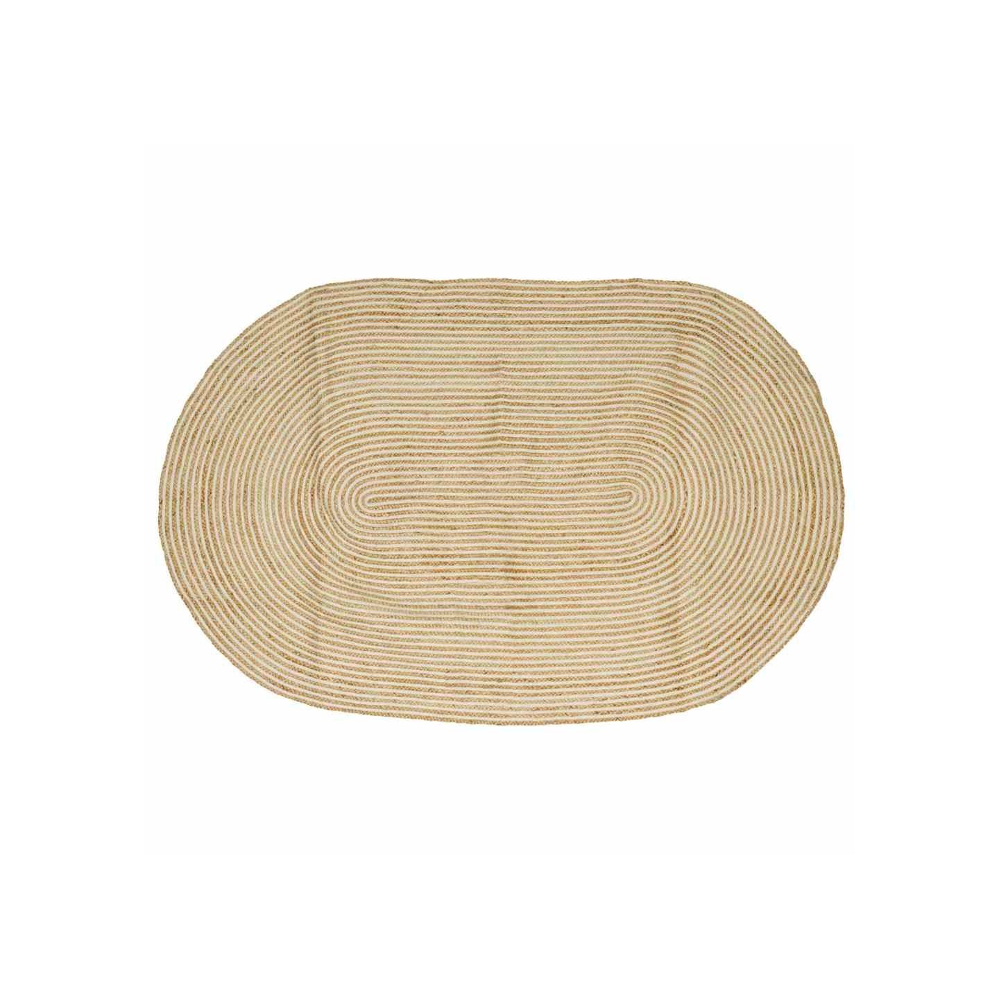 Tapis de zone Naturel et Blanc 205 x 305 cm Jute