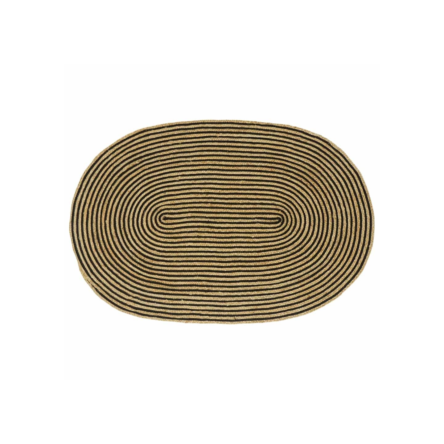 Tapis de zone Naturel et noir 122 x 183 cm Jute