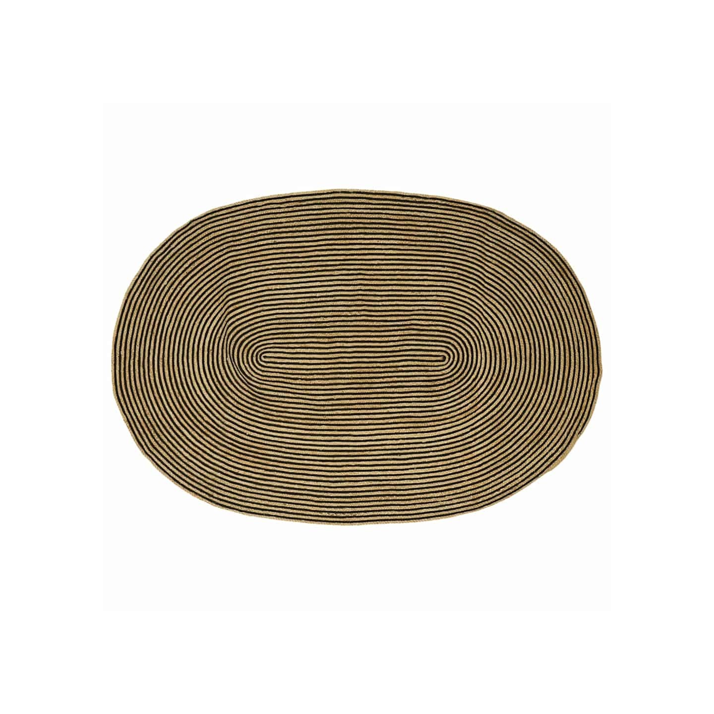 Tapis de zone Naturel et noir 205 x 305 cm Jute