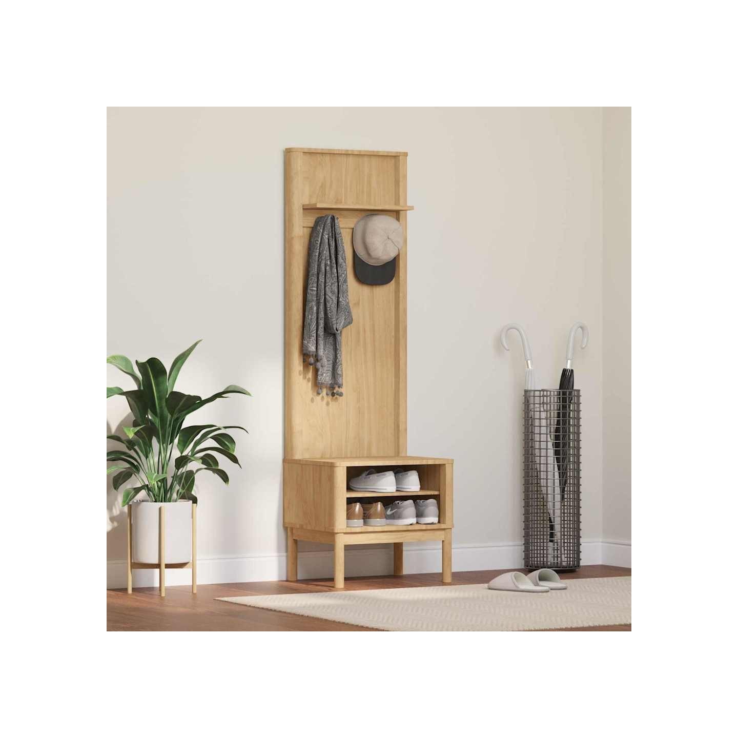 Meuble de couloir FLORO Cire marron 50 x 40 x 158 cm