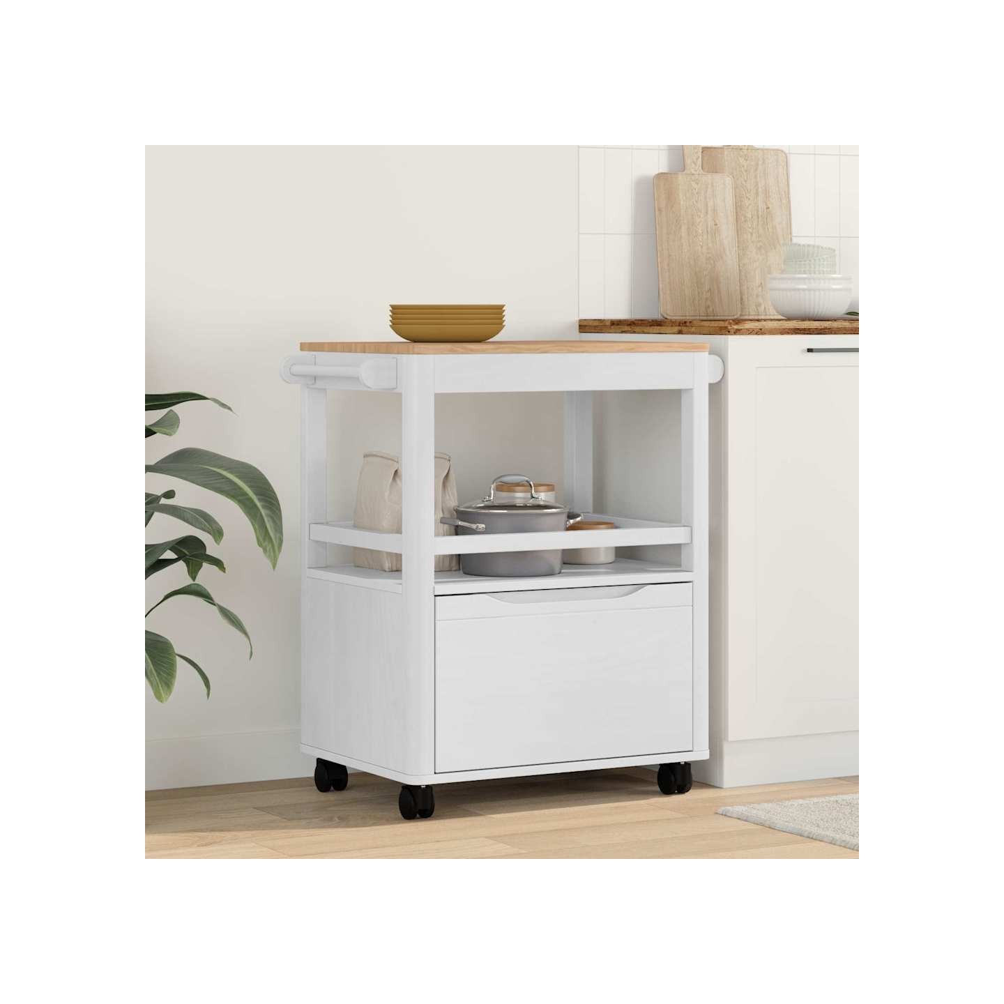Chariot de cuisine FLORO Blanc 72,5 x 45 x 80 cm