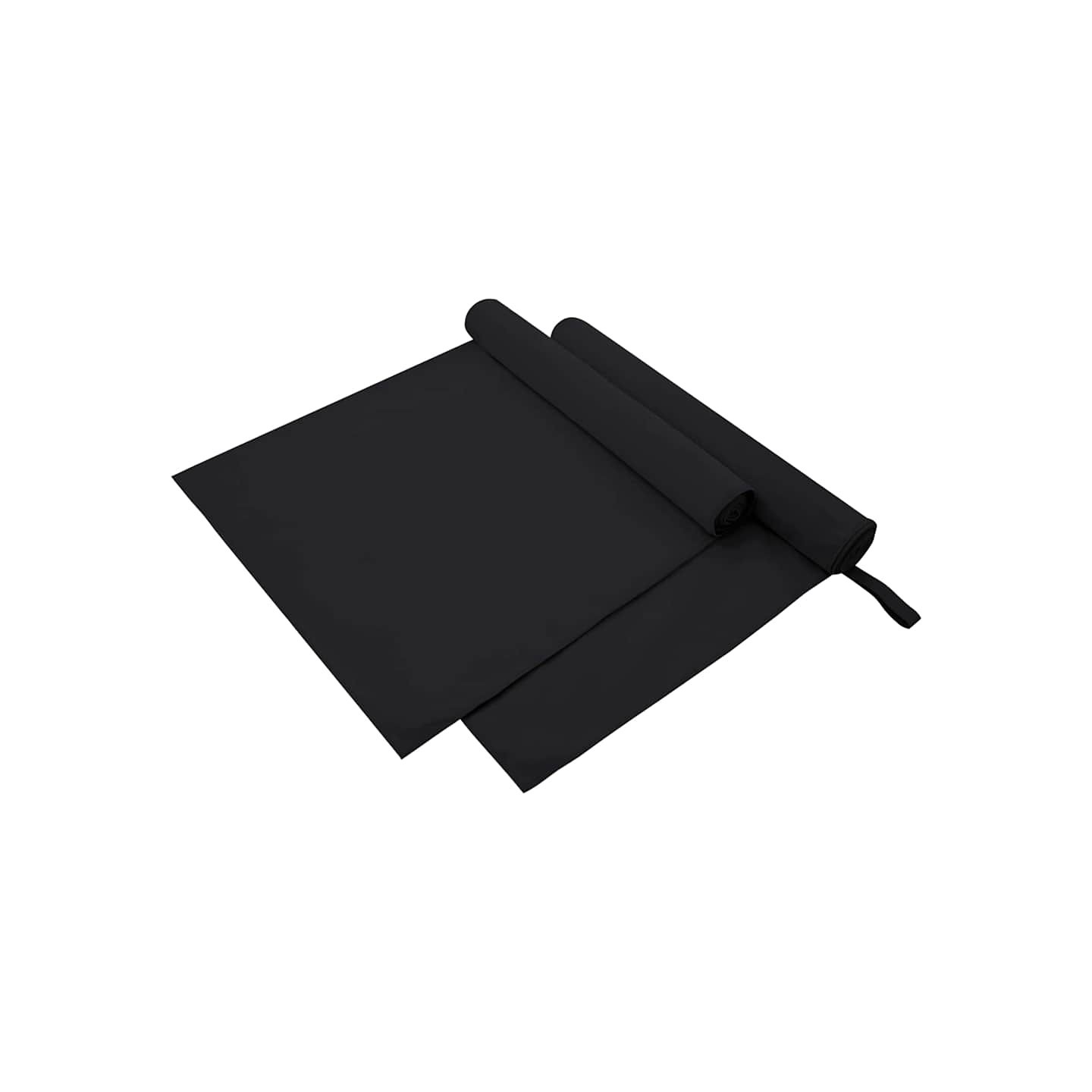 Serviettes de sport 2 pc Noir 180 x 90 cm