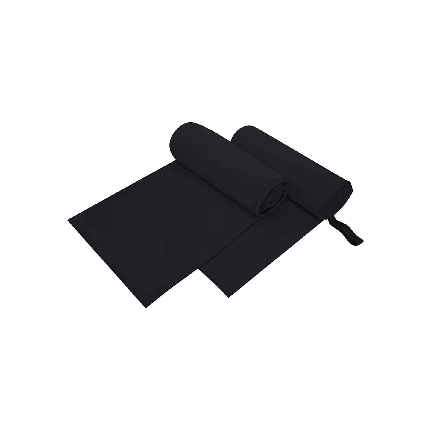 Serviettes de sport 2 pc Noir 200 x 100 cm