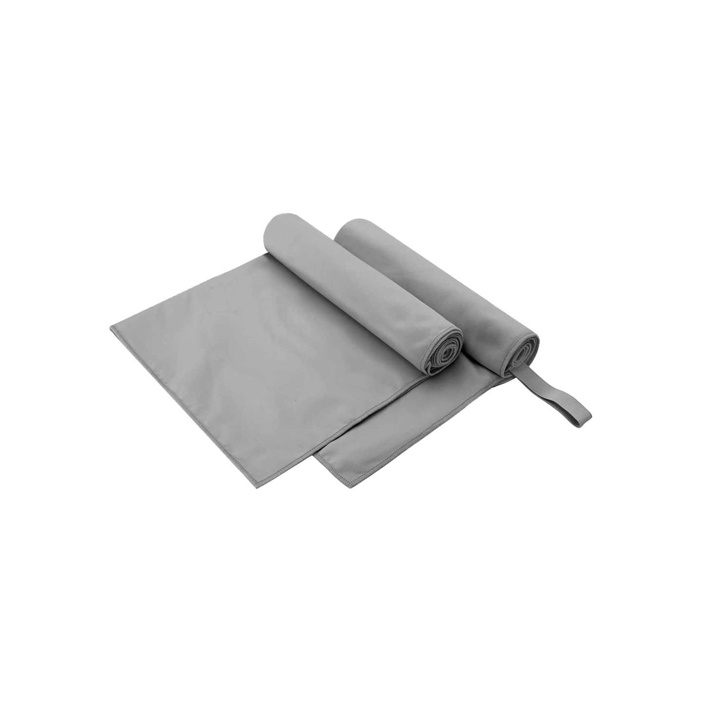 Serviettes de sport 2 pc Gris foncé 100 x 50 cm