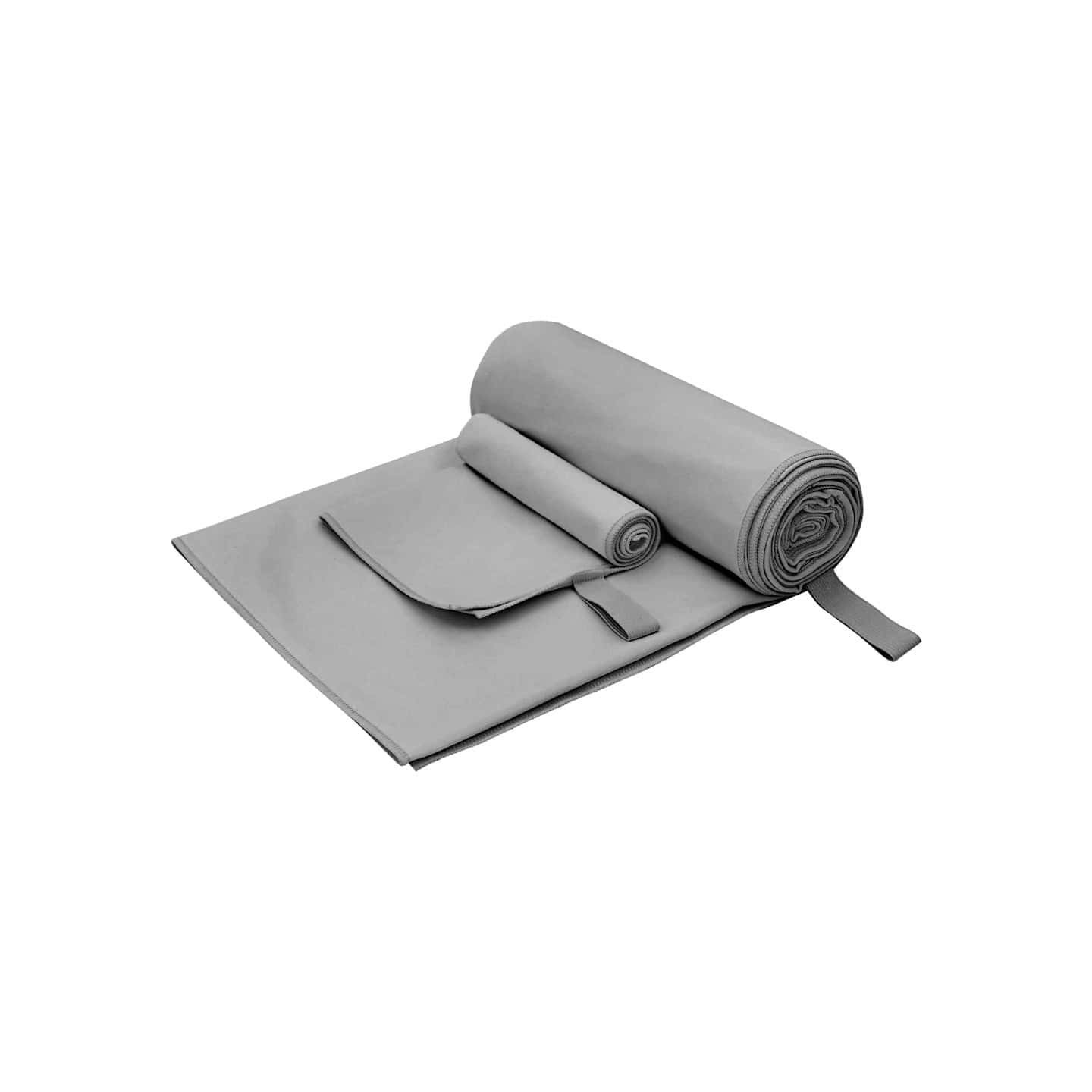 Set de serviettes de sport 2 pièces Gris foncé