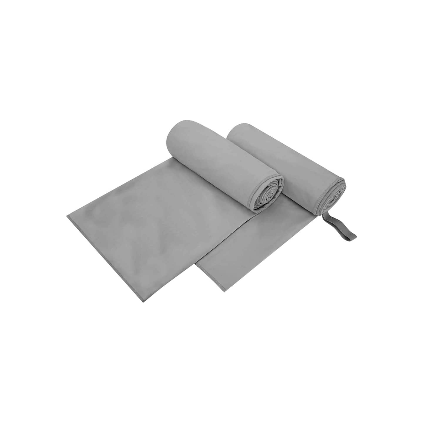 Serviettes de sport 2 pc Gris foncé 200 x 100 cm
