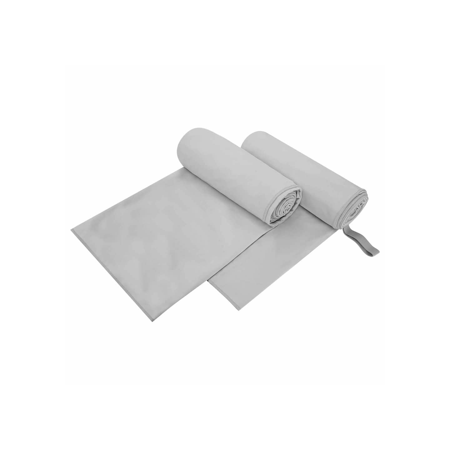 Serviettes de sport 2 pc Gris 200 x 100 cm
