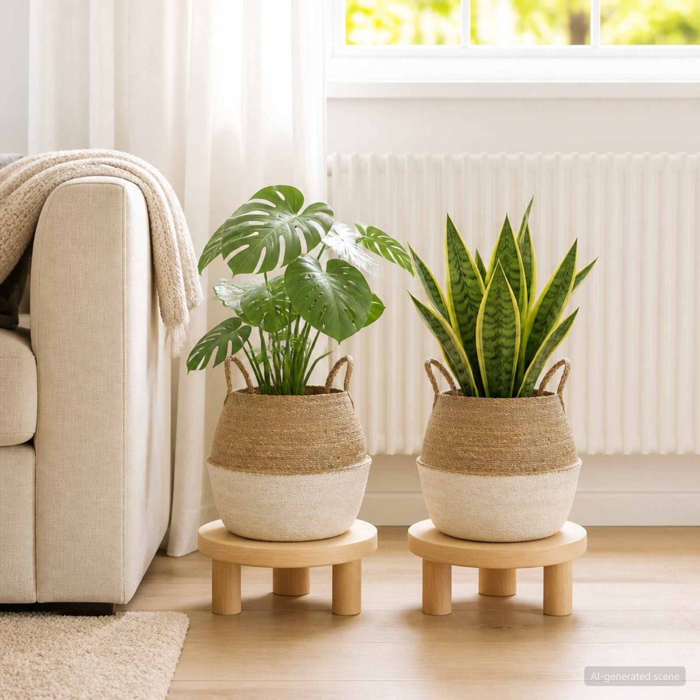 Pot de plante avec poignées 2 pc Blanc Ø 32 x 32 cm