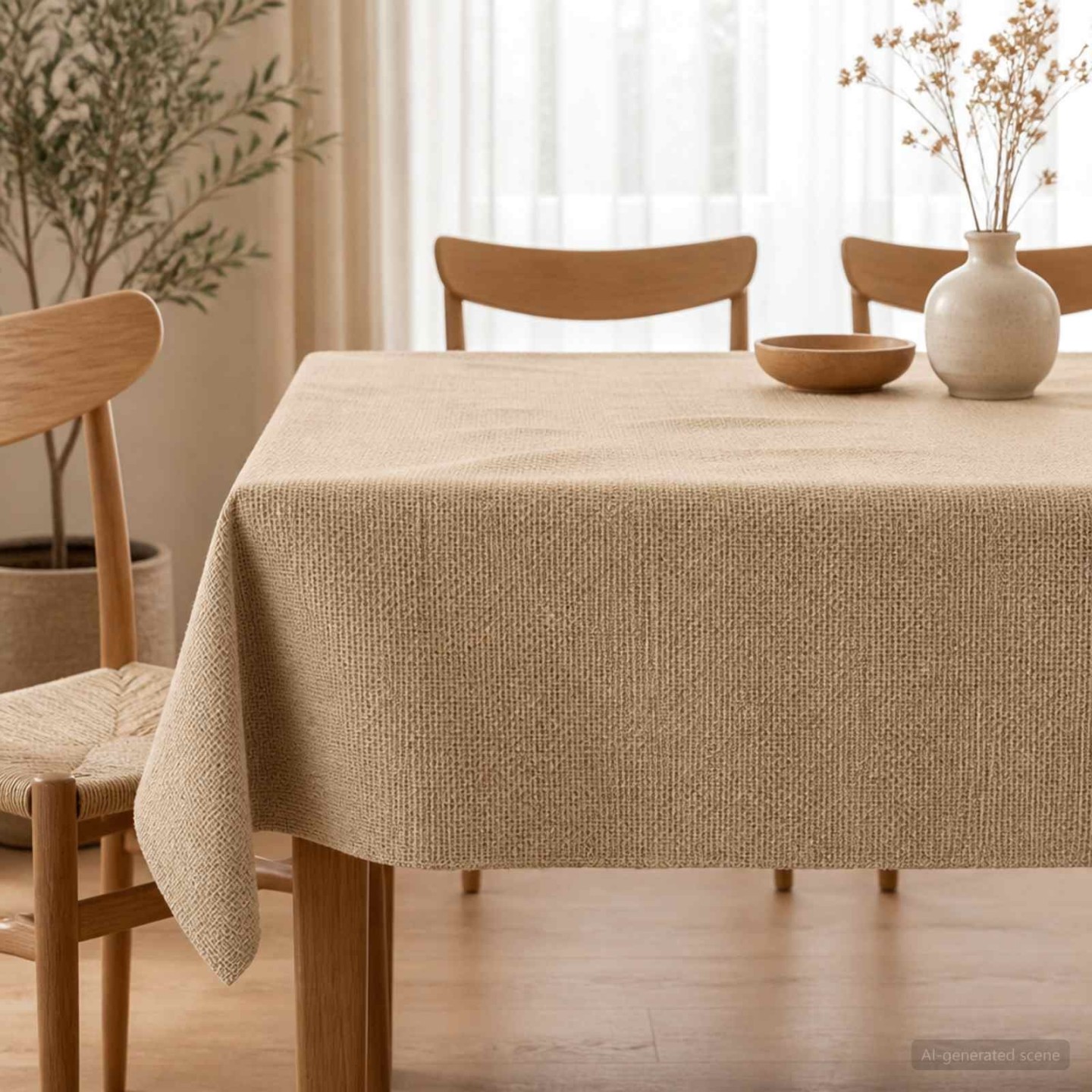 Nappe en jute Naturel Ø 300 cm 100 % jute Tossa