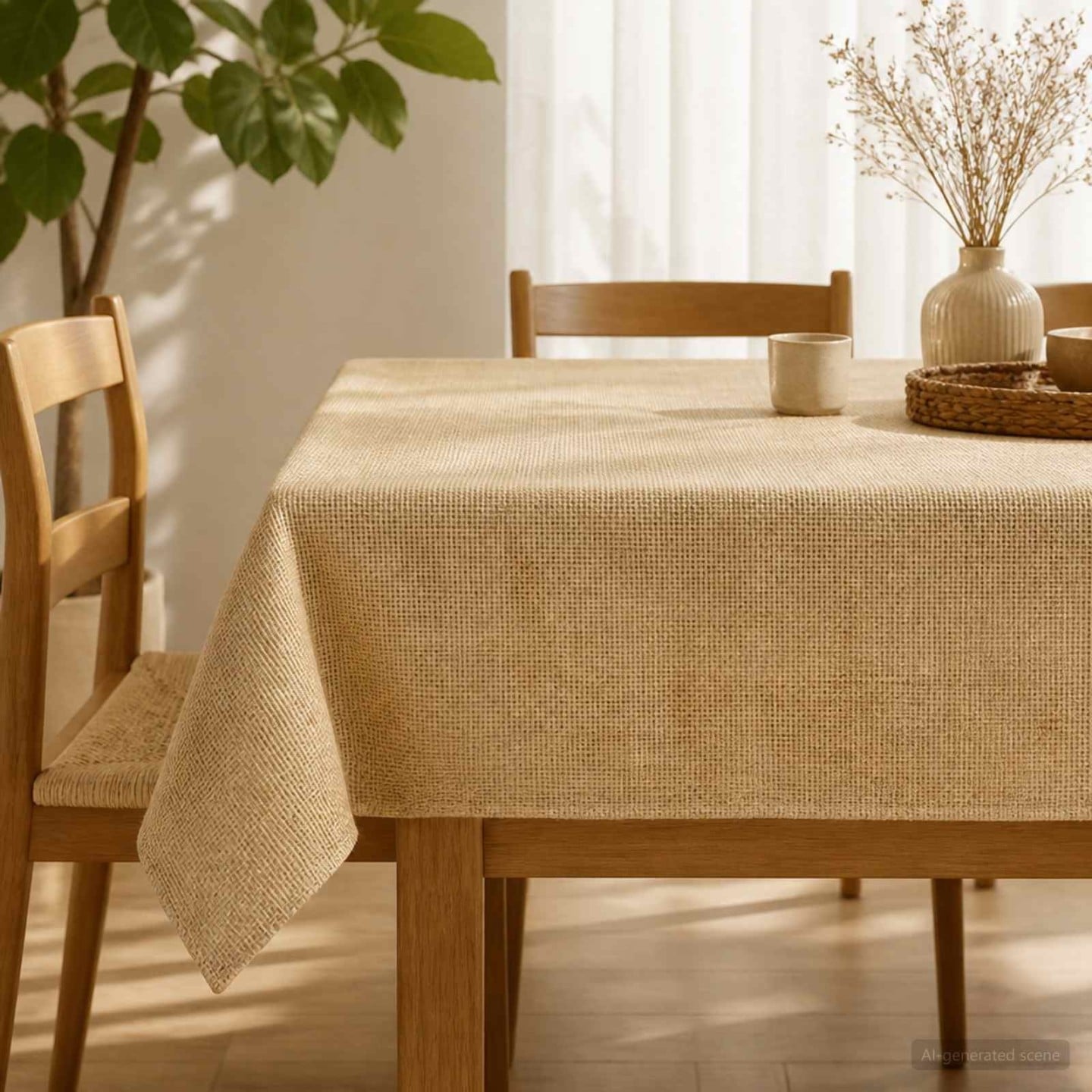 Nappe en jute Naturel 140 x 200 cm 100 % jute Tossa