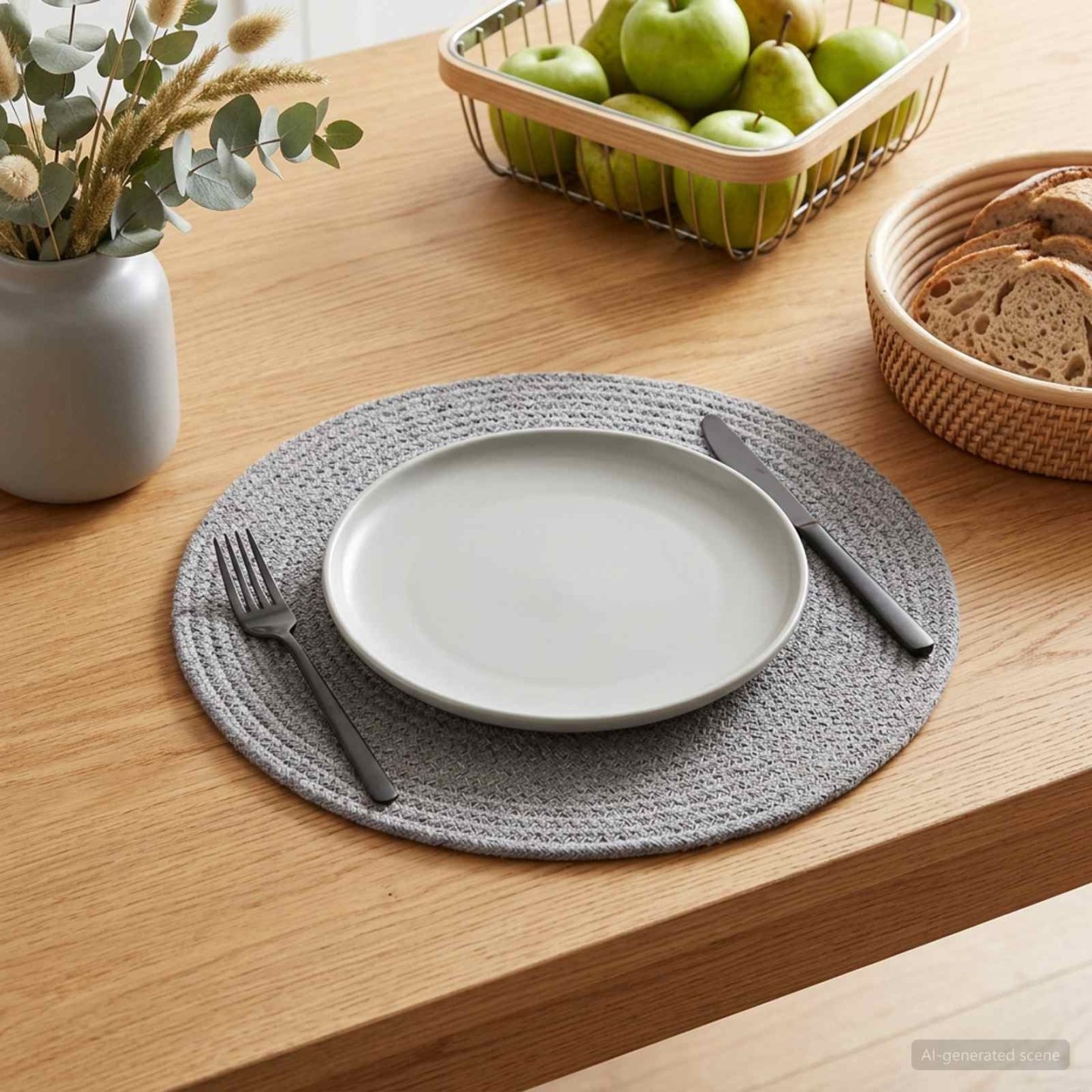 Placemets en jute 12 pc Gris 100 % jute Tossa