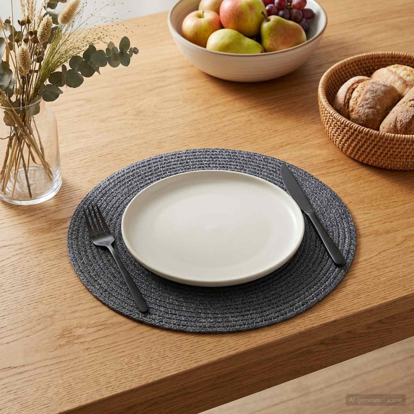 Placemets en jute 4 pc Gris foncé 100 % jute Tossa