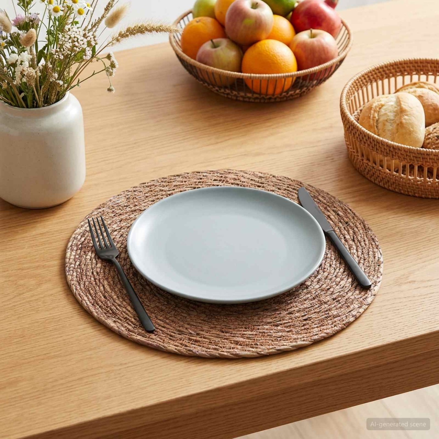 Dessous de verre en herbe marine 12 pc Marron