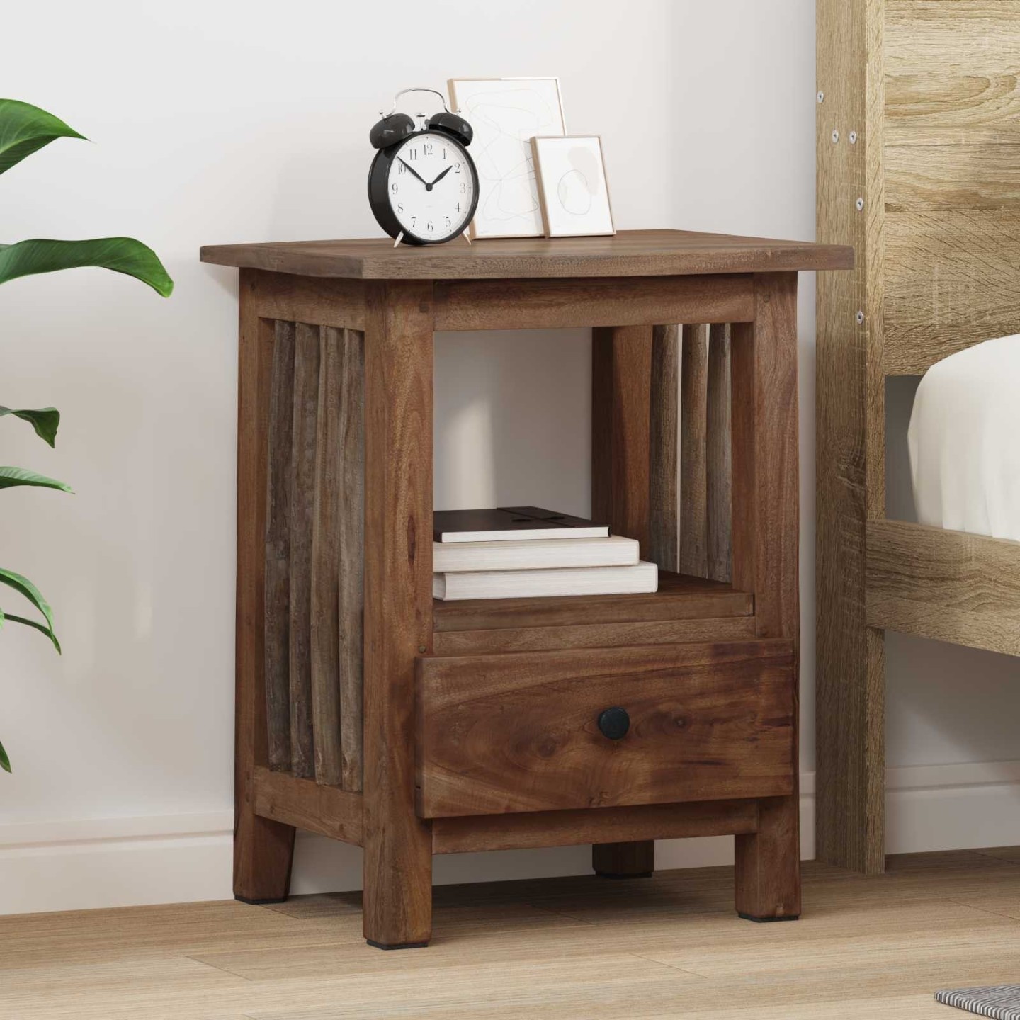 Table de chevet Marron 30 x 30 x 47 cm Bois Recyclé Solide