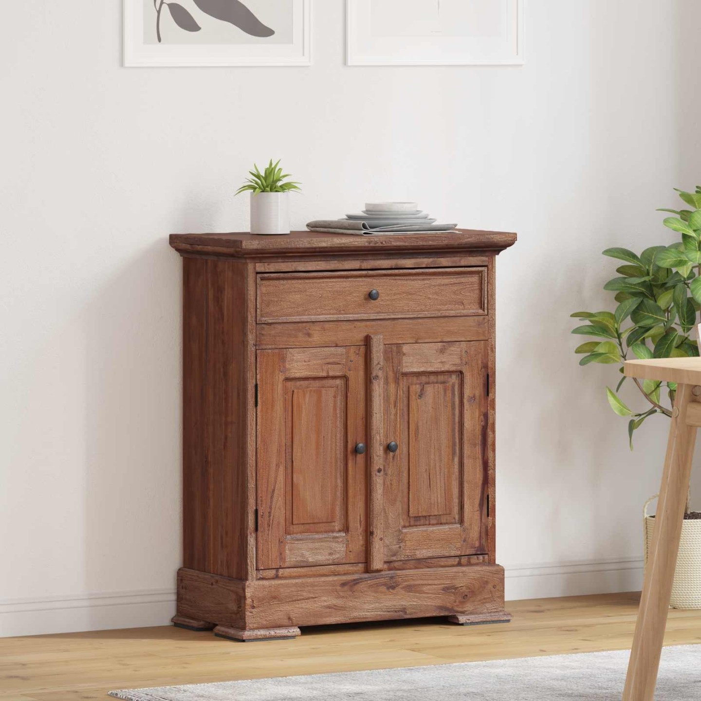 Armoire de rangement 63 x 30 x 79 cm Bois de Mahogany Massif