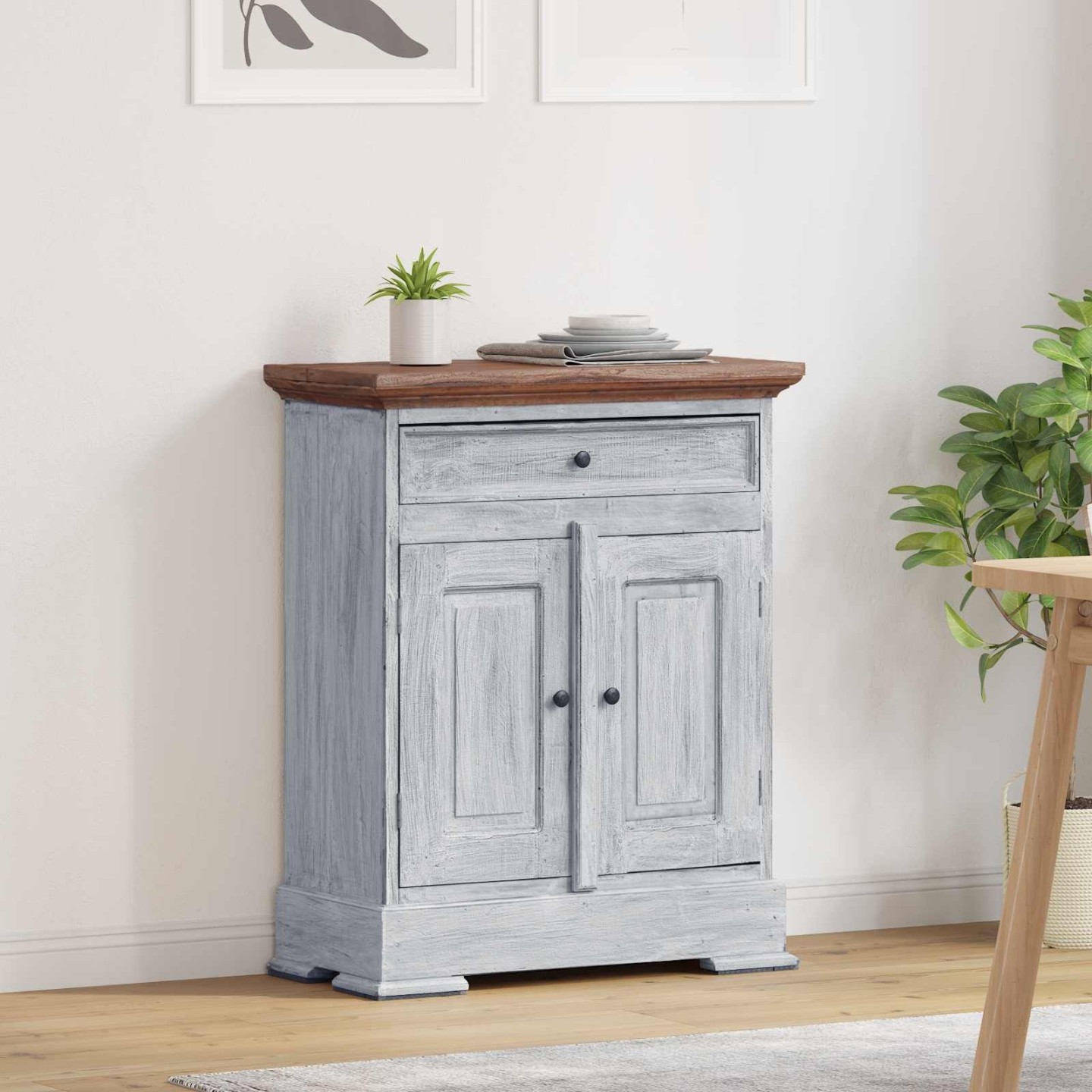 Armoire de rangement 63 x 30 x 79 cm Bois de Mahogany Massif