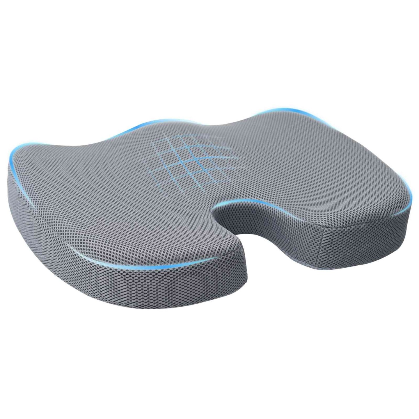 Coussin d’assise Mousse à mémoire de forme Gris 47 x 37 x 8 cm