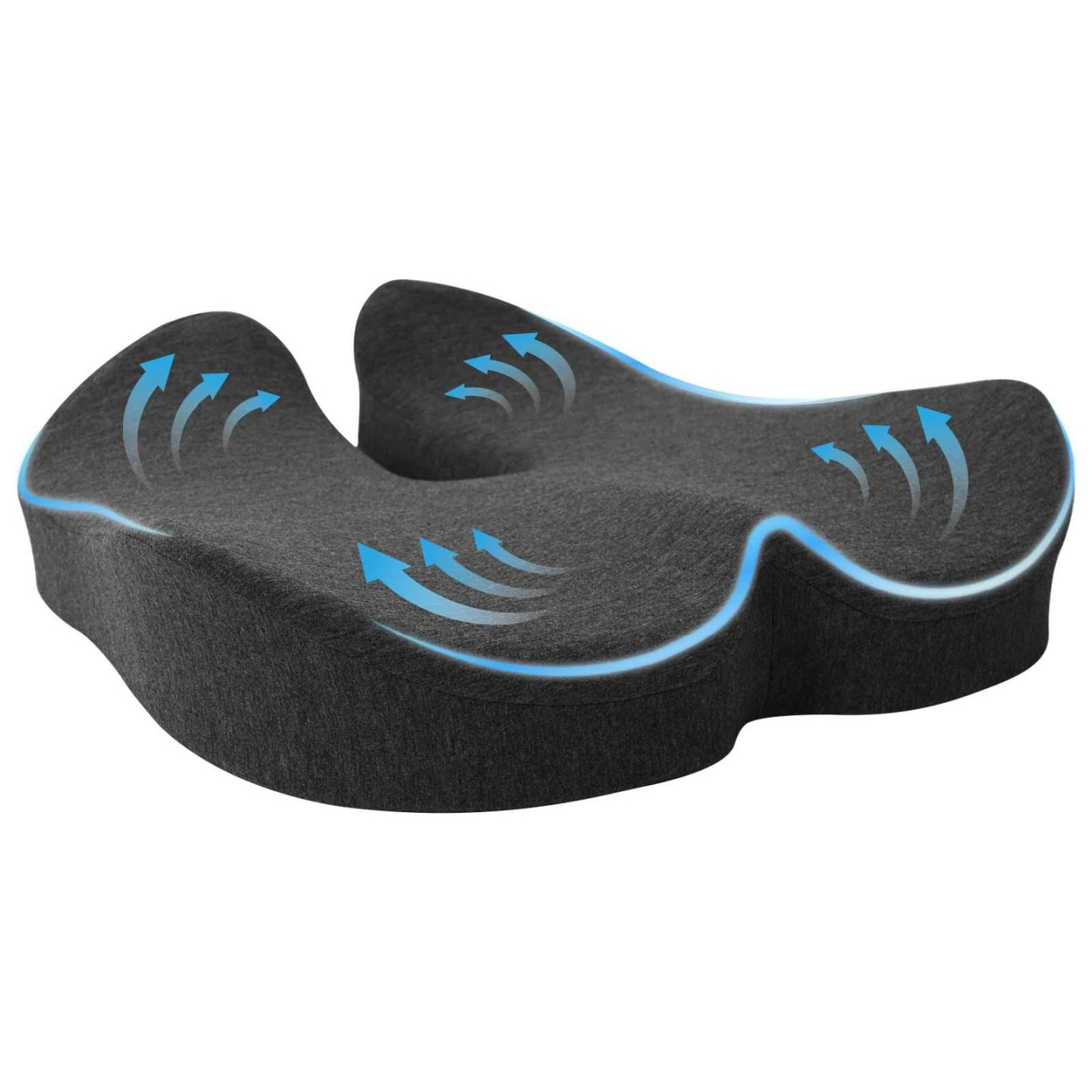 Coussin d’assise Mousse à mémoire de forme Gris foncé